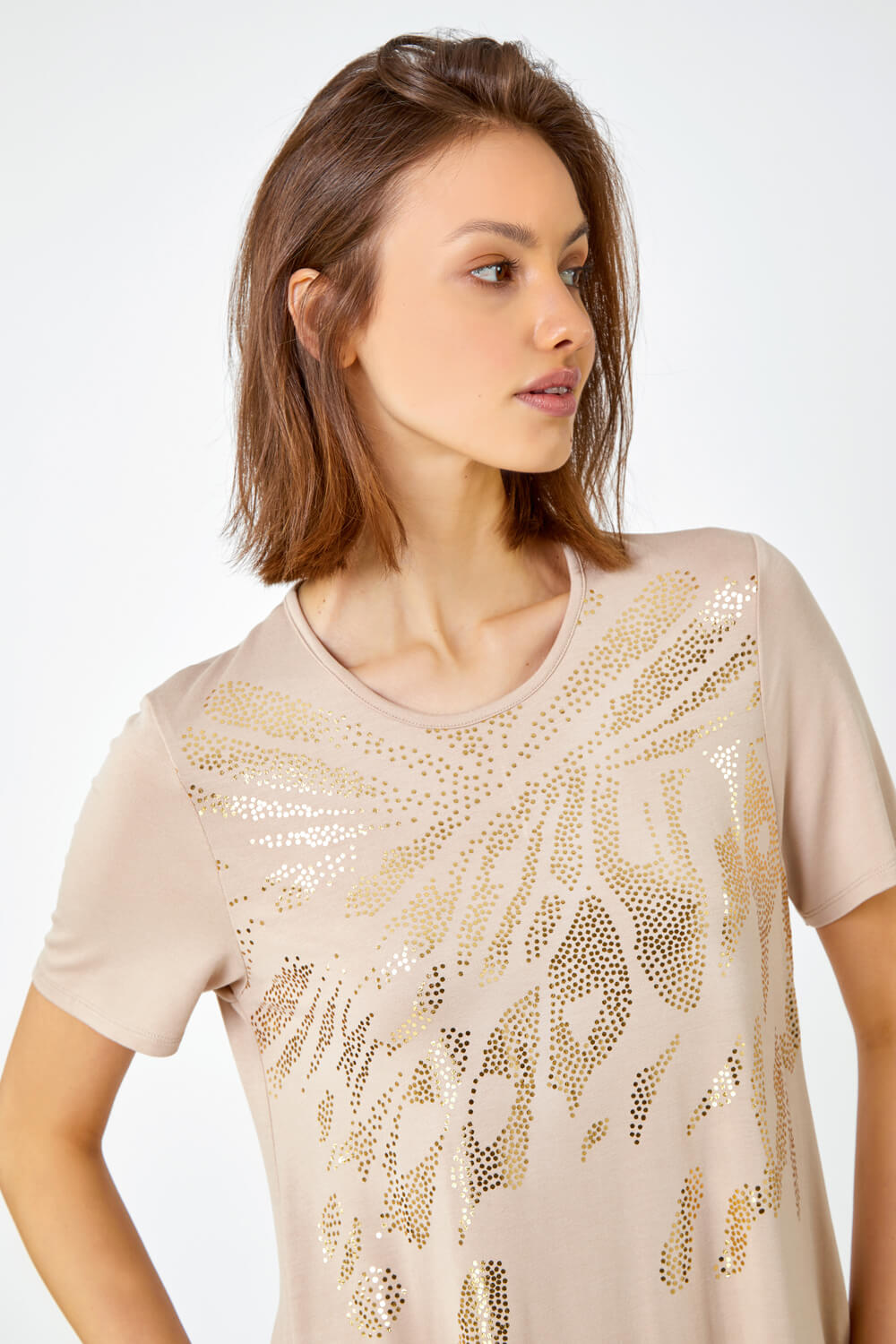 Stone Metallic Animal Print T-Shirt, Image 5 of 5