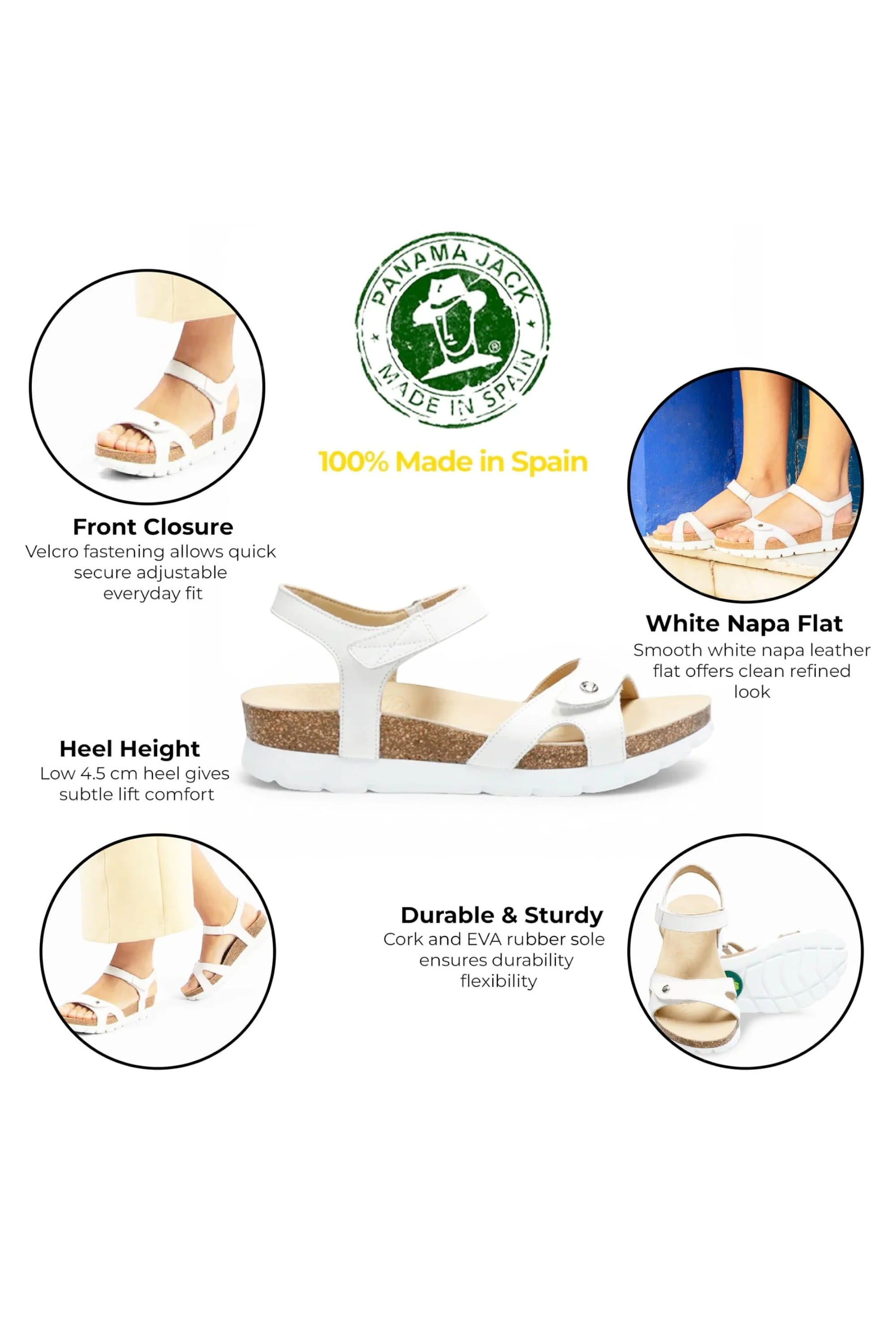 White Womens Platform Wedge Sandals - Sulia B1, Image 3 of 8