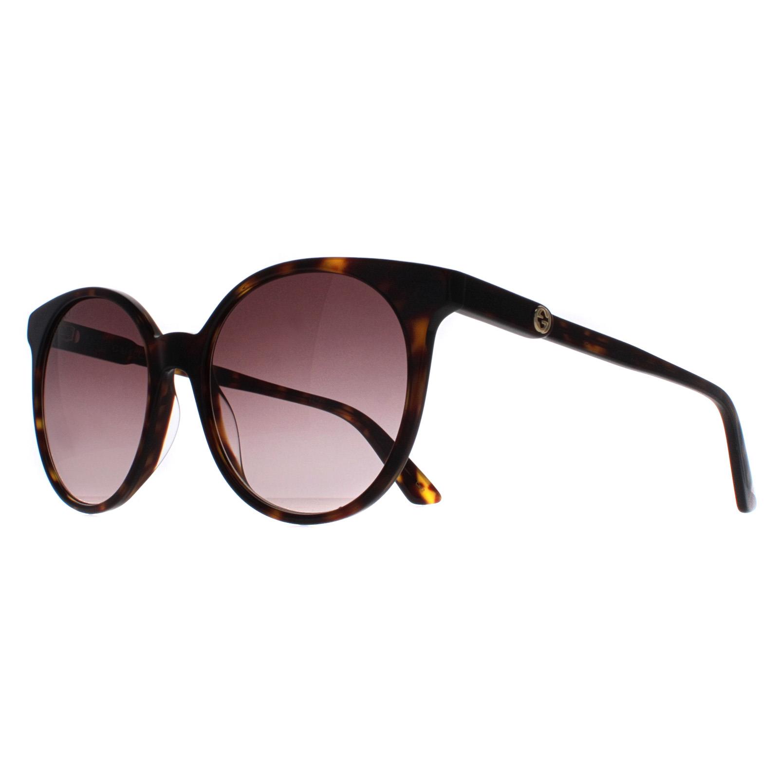 Brown Gucci Brown Round Dark Havana Brown Gradient GG0488S, Image 2 of 4