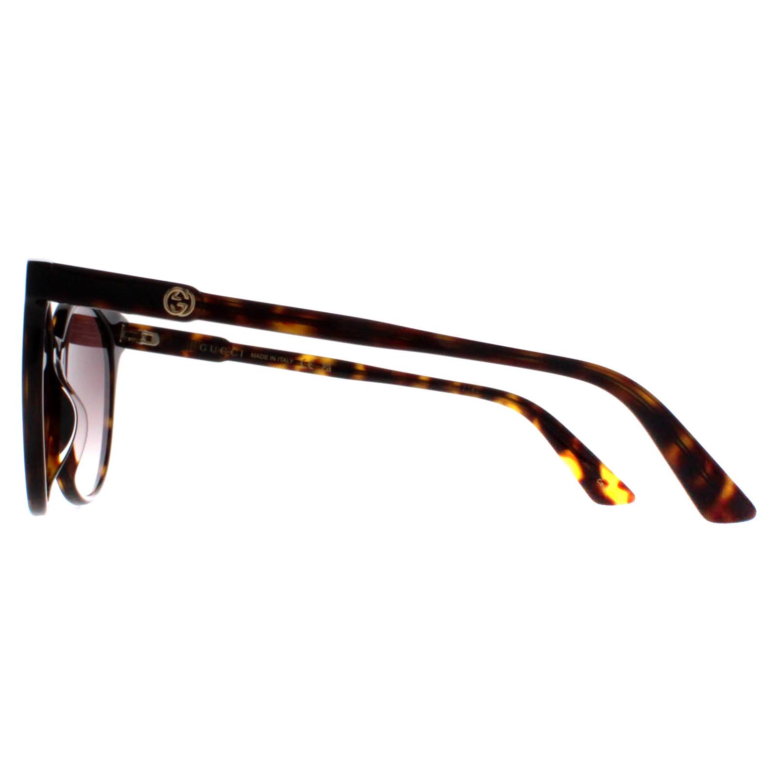 Brown Gucci Brown Round Dark Havana Brown Gradient GG0488S, Image 3 of 4