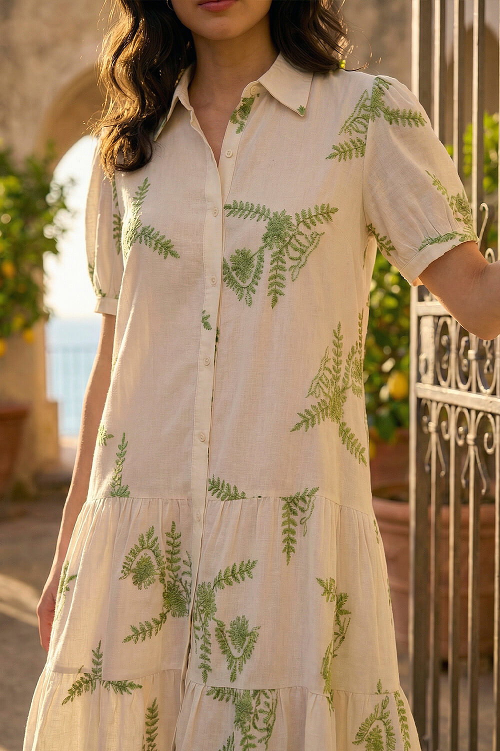KHAKI Dusk Embroidered Tunic Dress, Image 5 of 4