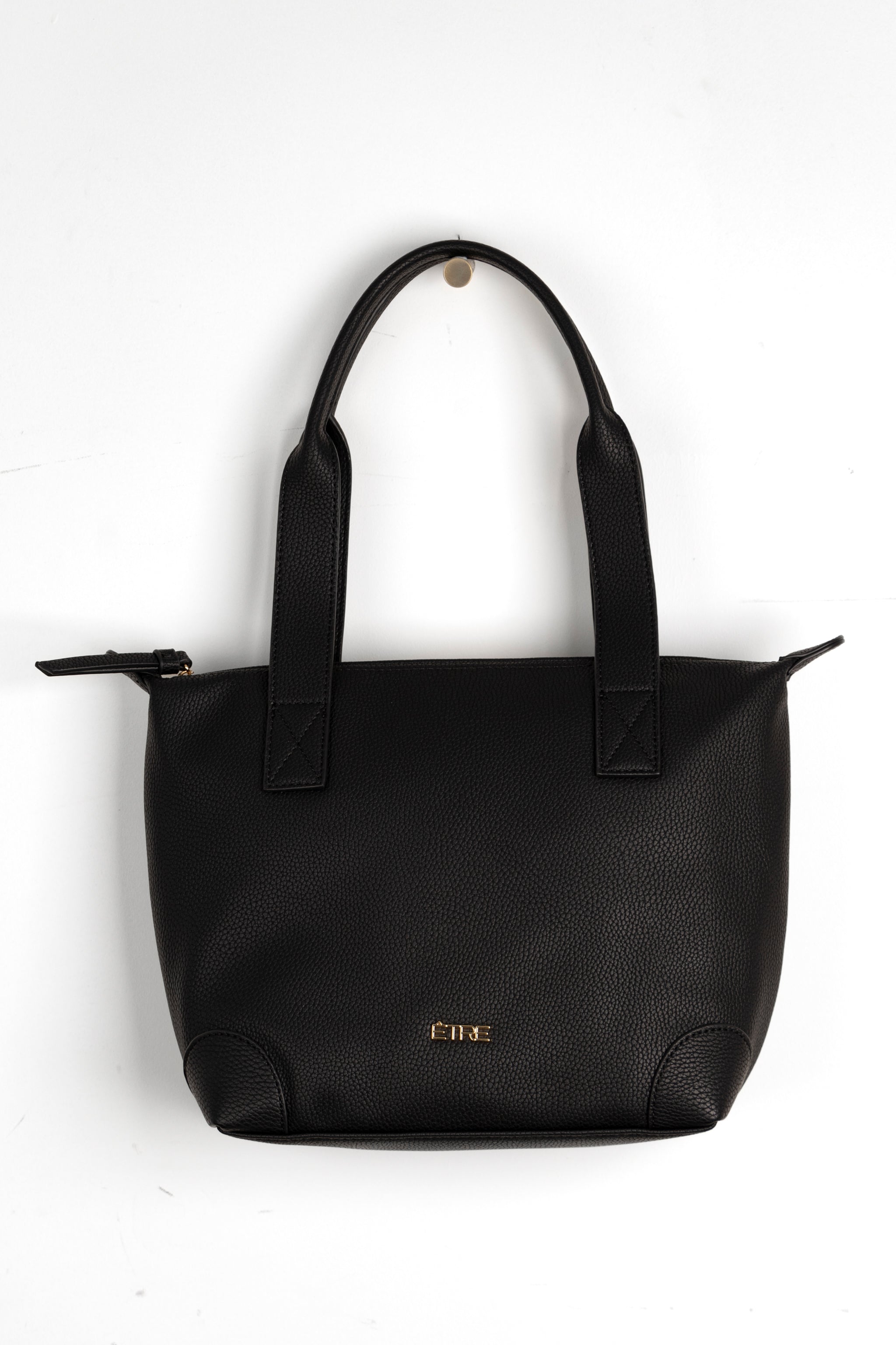 Black Etre Black Medium Faux Leather Tote Bag, Image 3 of 4