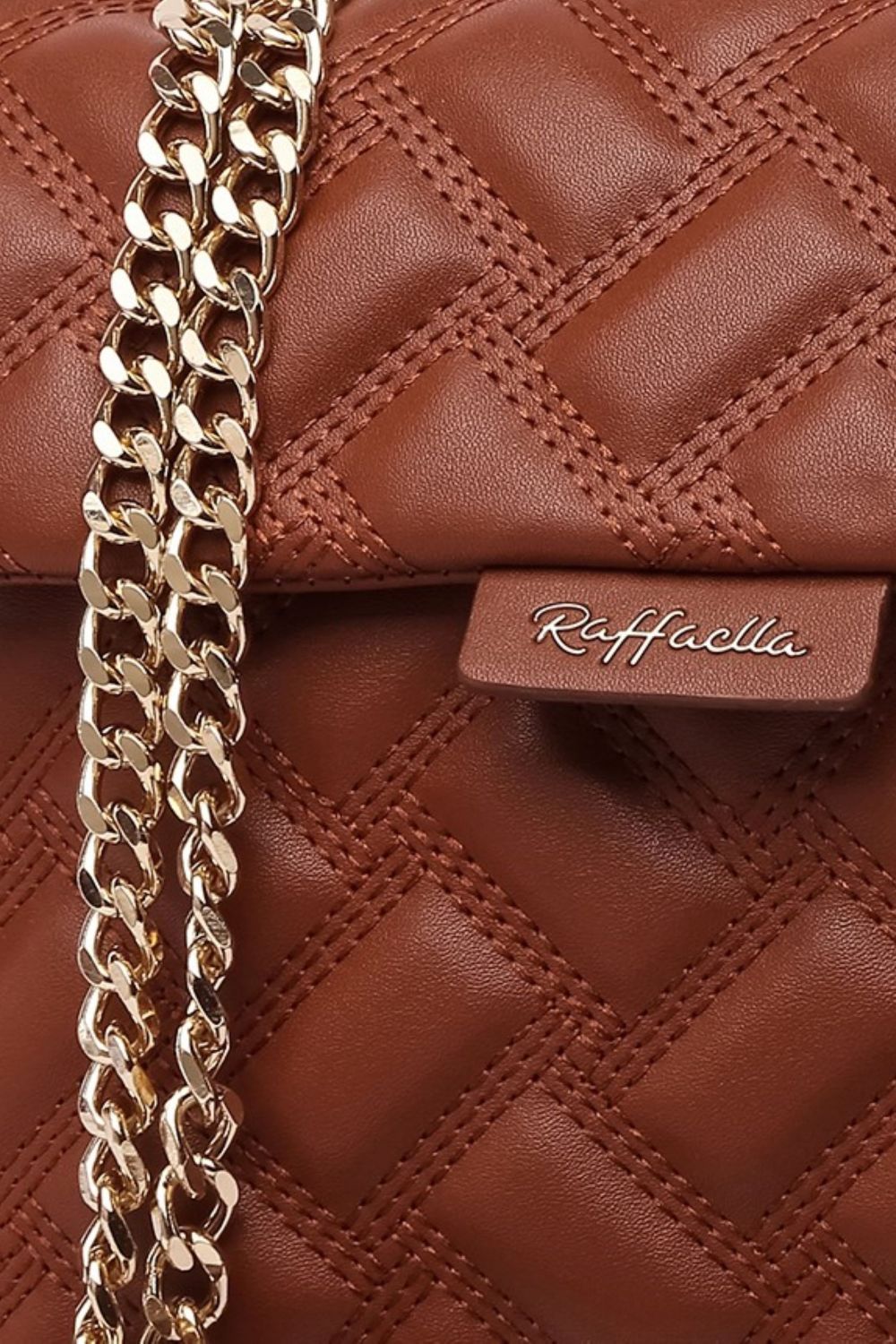 Tan Quilted Chain Bag, Image 2 of 2