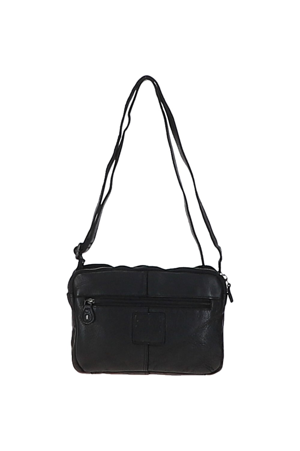 Black 'Perfezione' Three Section Vintage Woven Leather Shoulder Bag, Image 3 of 3