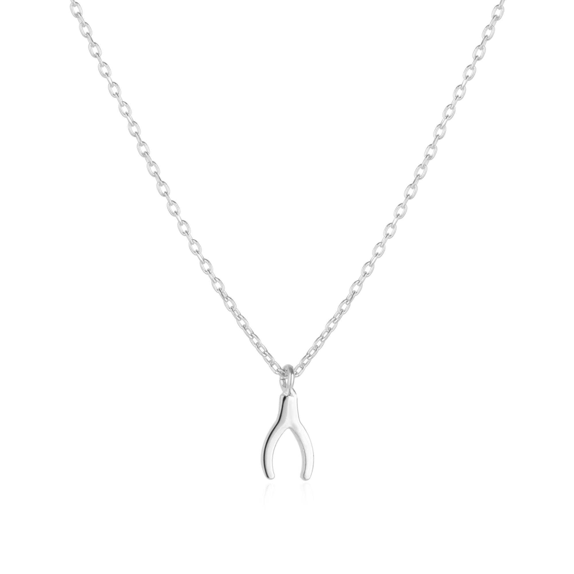 Silver Sterling Silver Mini Wishbone Necklace, Image 1 of 1