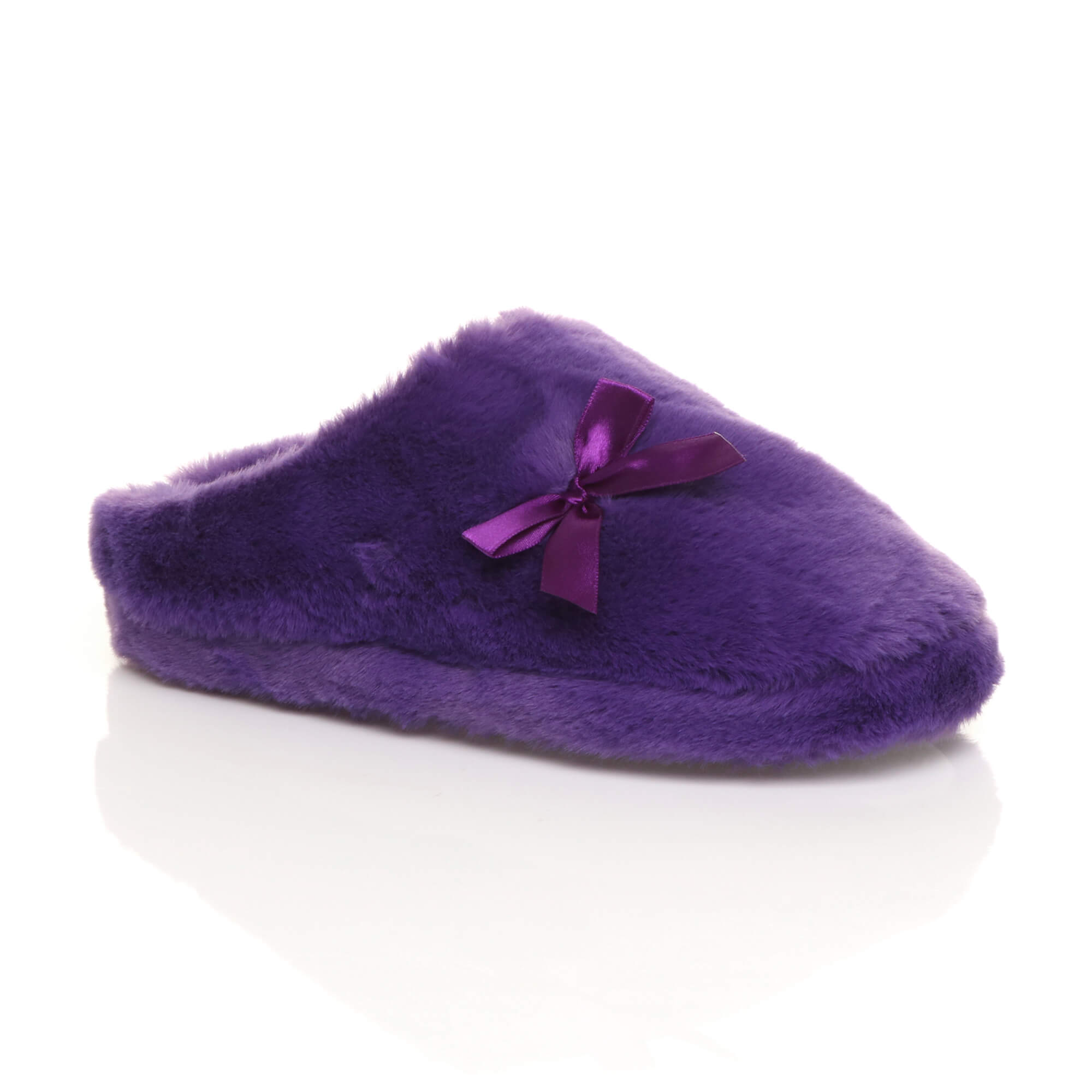 Purple AJVANI Purple Fluffy Mule Slippers, Image 1 of 6