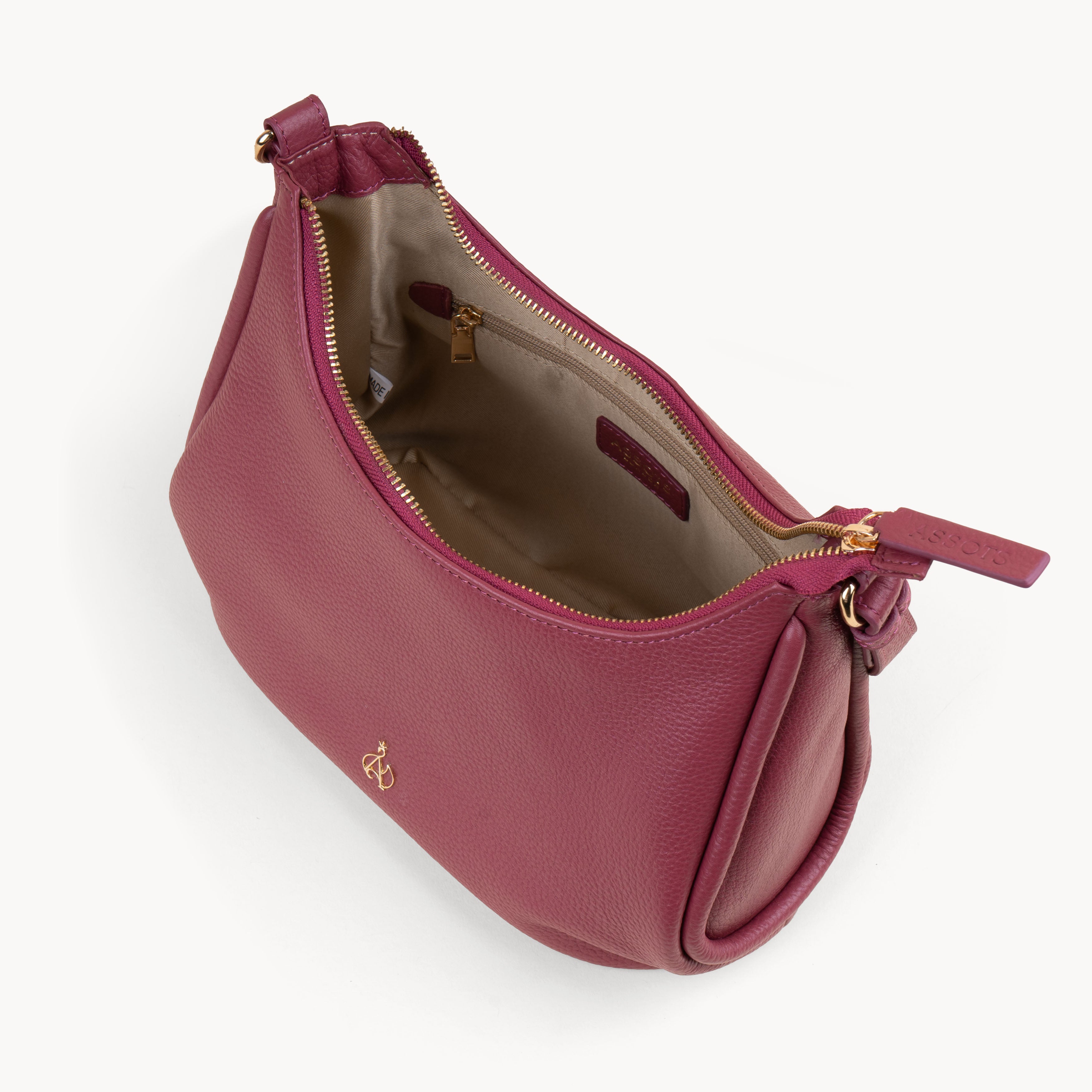 Pink Assots London Pink 'NATASHA' Pebble Grain Real Shoulder Bag, Image 5 of 5