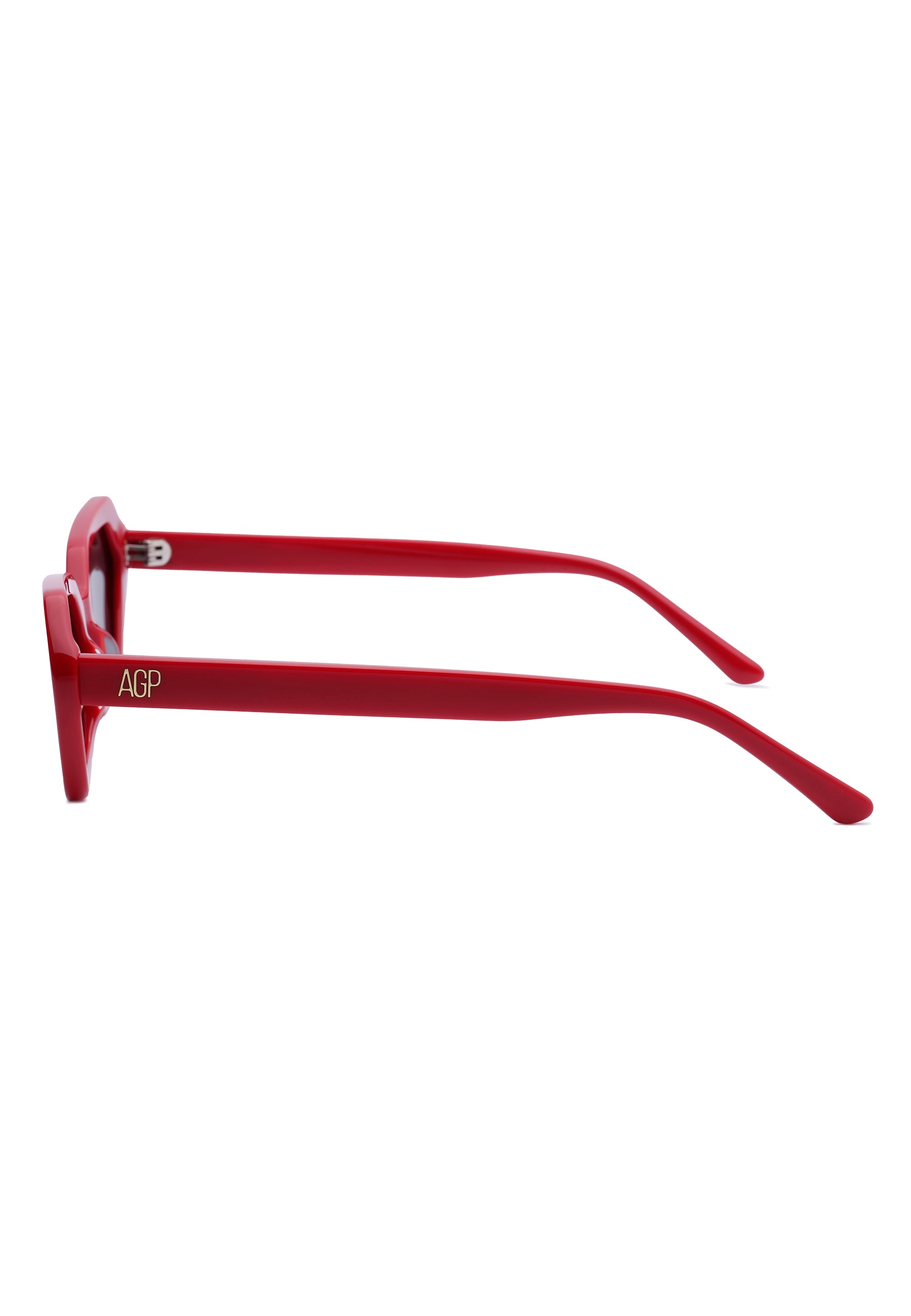Red Futuristic Angular Micro Sunglasses, Image 3 of 7