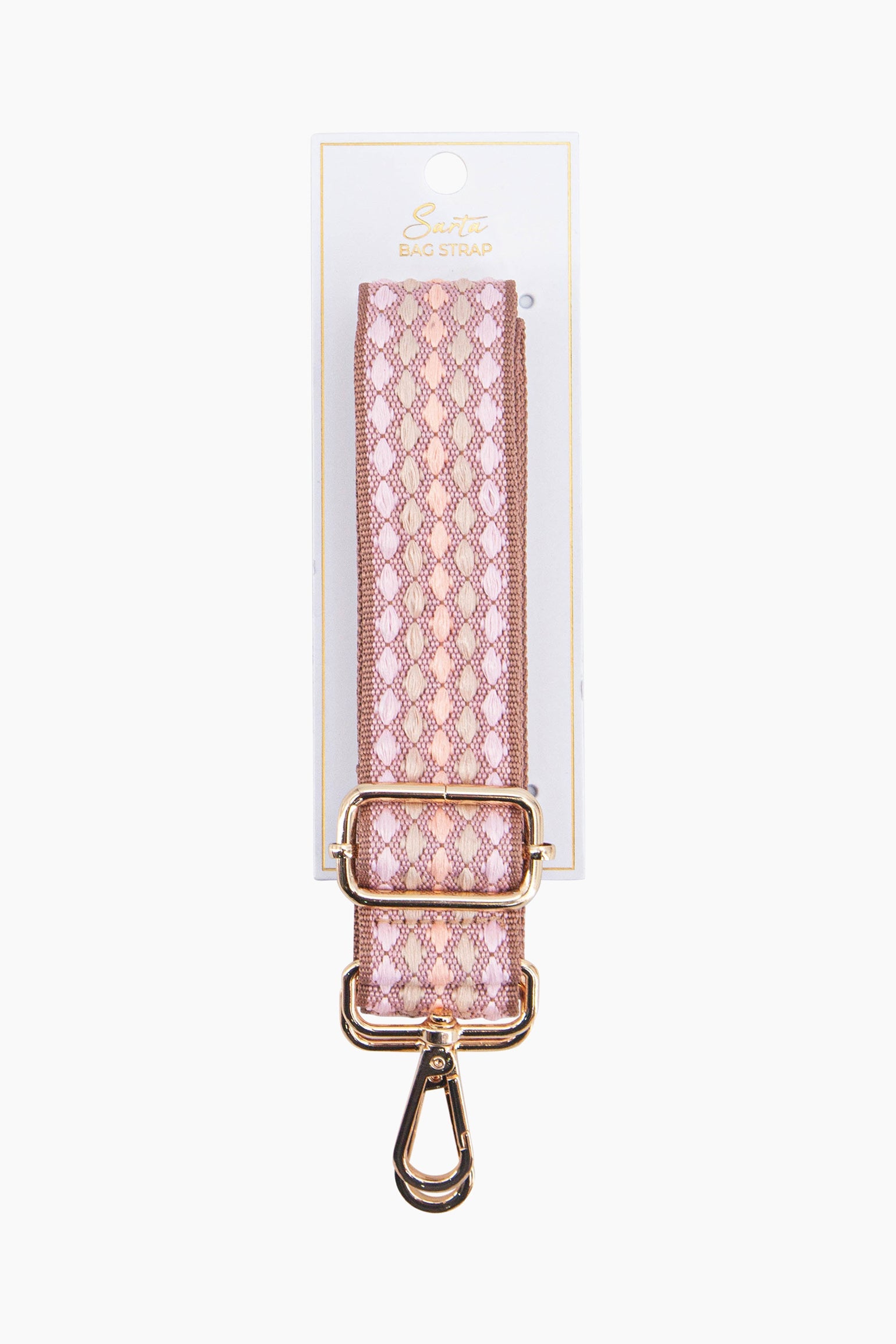 Light Pink Spotted Woven Wide Bag Strap, Image 4 of 4