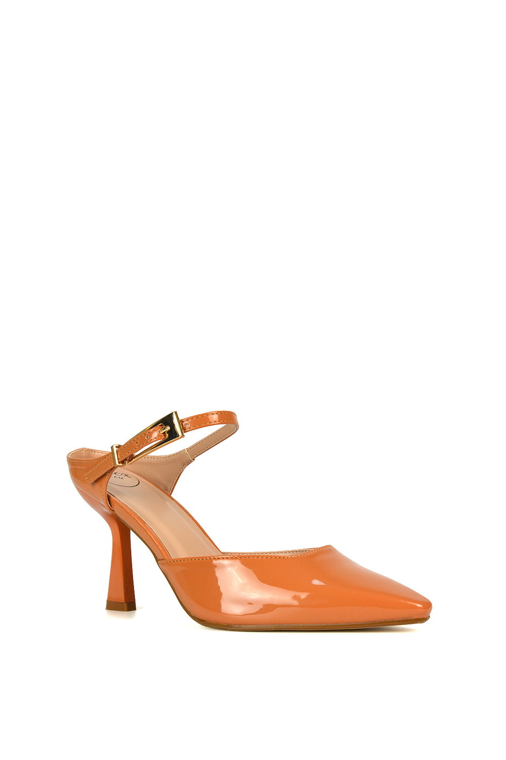 Peach XY LONDON Peach 'Daisy-May' High Heel Mules With Pointed Toe, Image 2 of 6