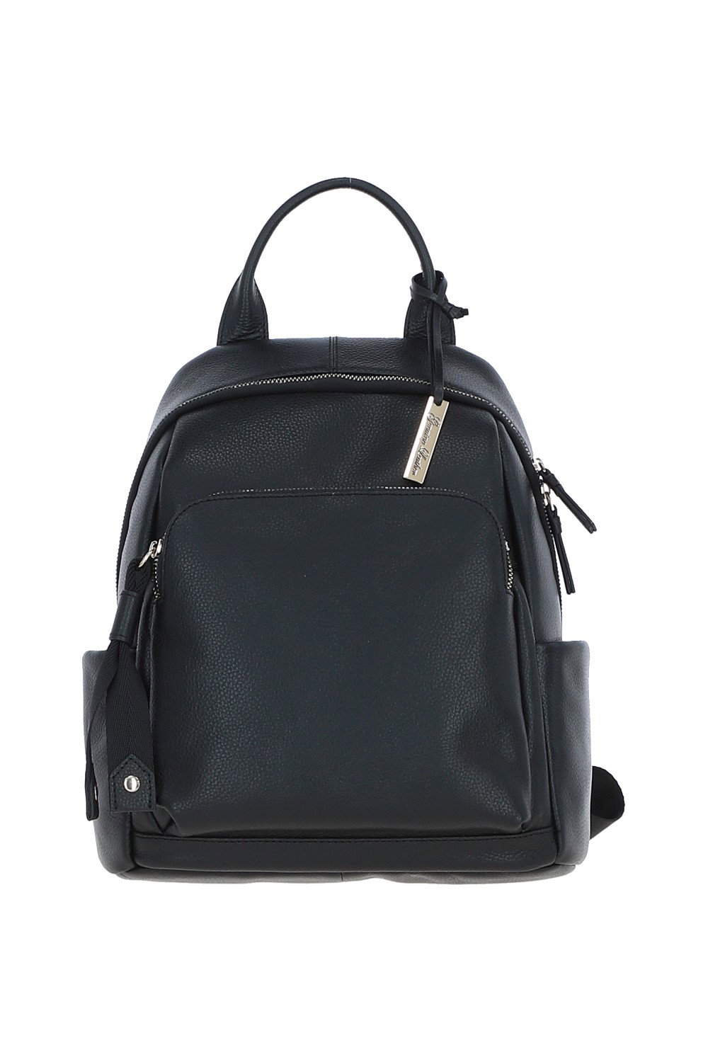 Black 'Lusso Legato' Real Leather Backpack, Image 1 of 4