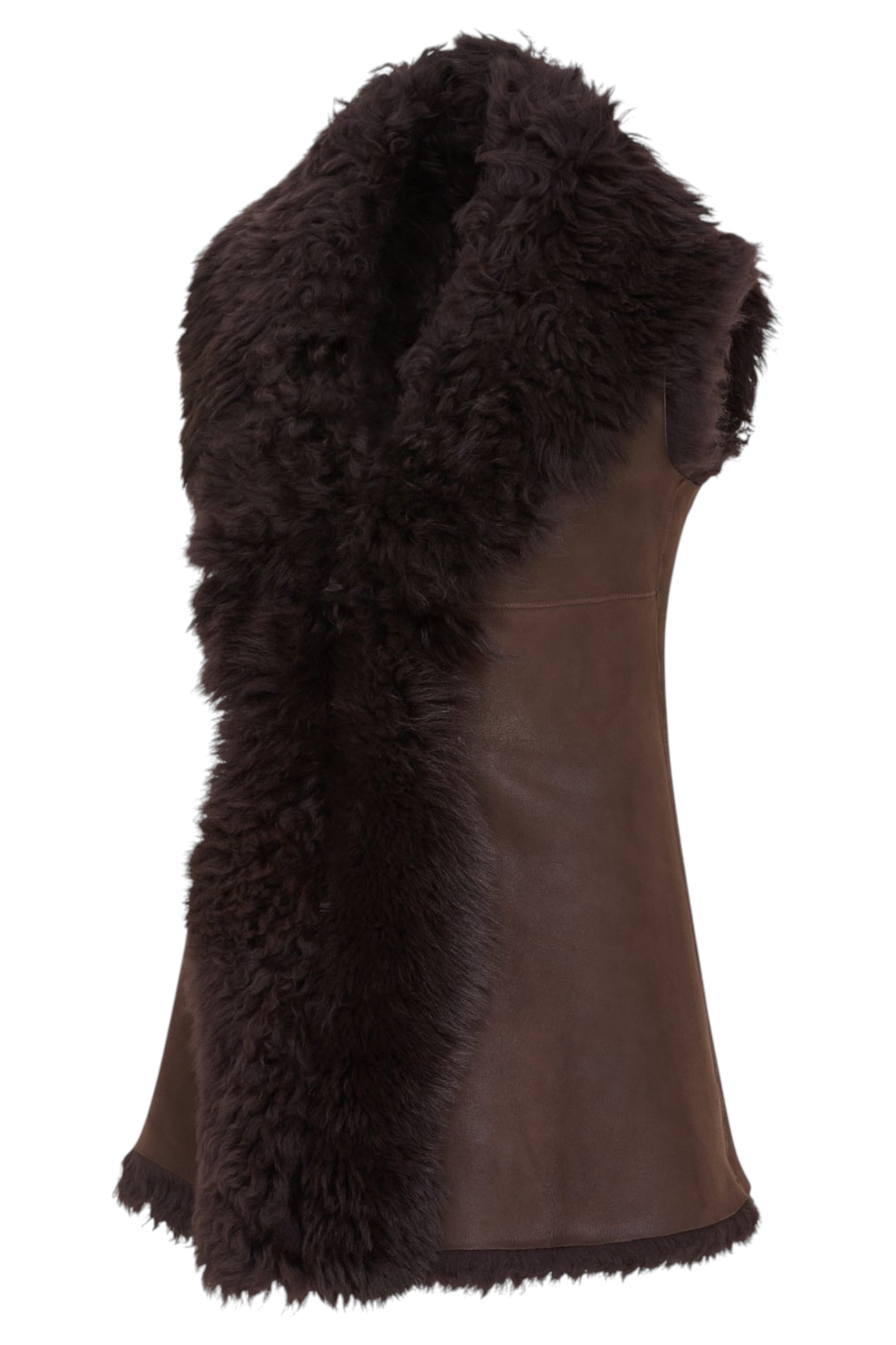 Brown Toscana Shearling Sheep Leather Gilet, Image 2 of 7