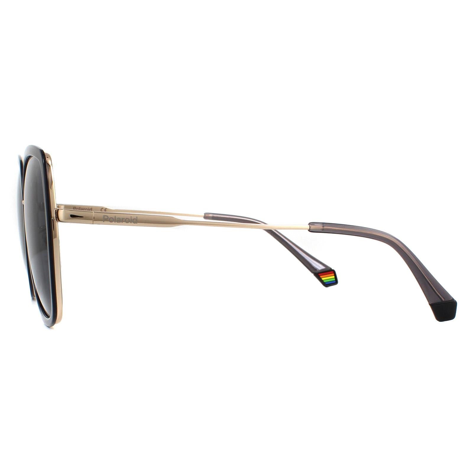Grey Square Grey Gold Grey Polarized Sunglasses, Image 3 of 4
