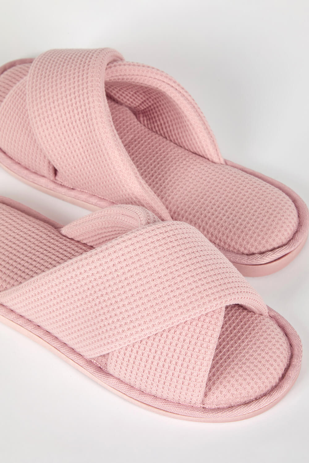 PINK Waffle Cross Over Slipper, Image 4 of 4