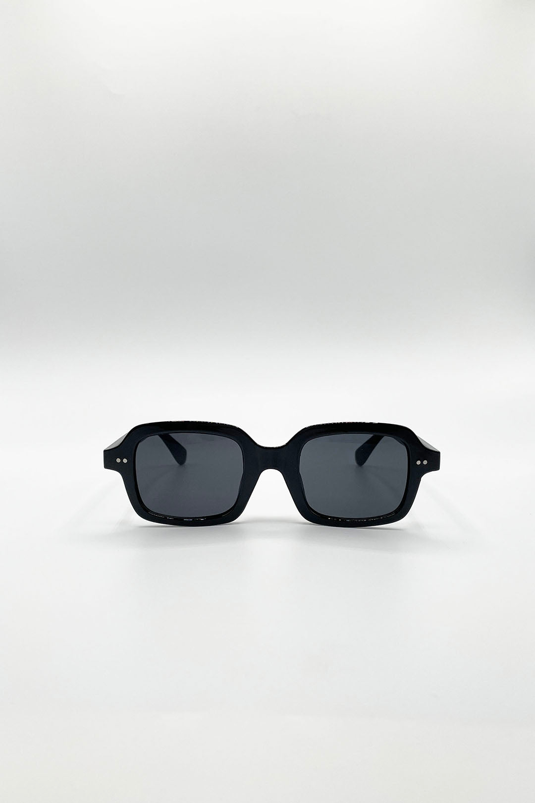 Black Bold Square Sunglasses In Black, Image 1 of 5