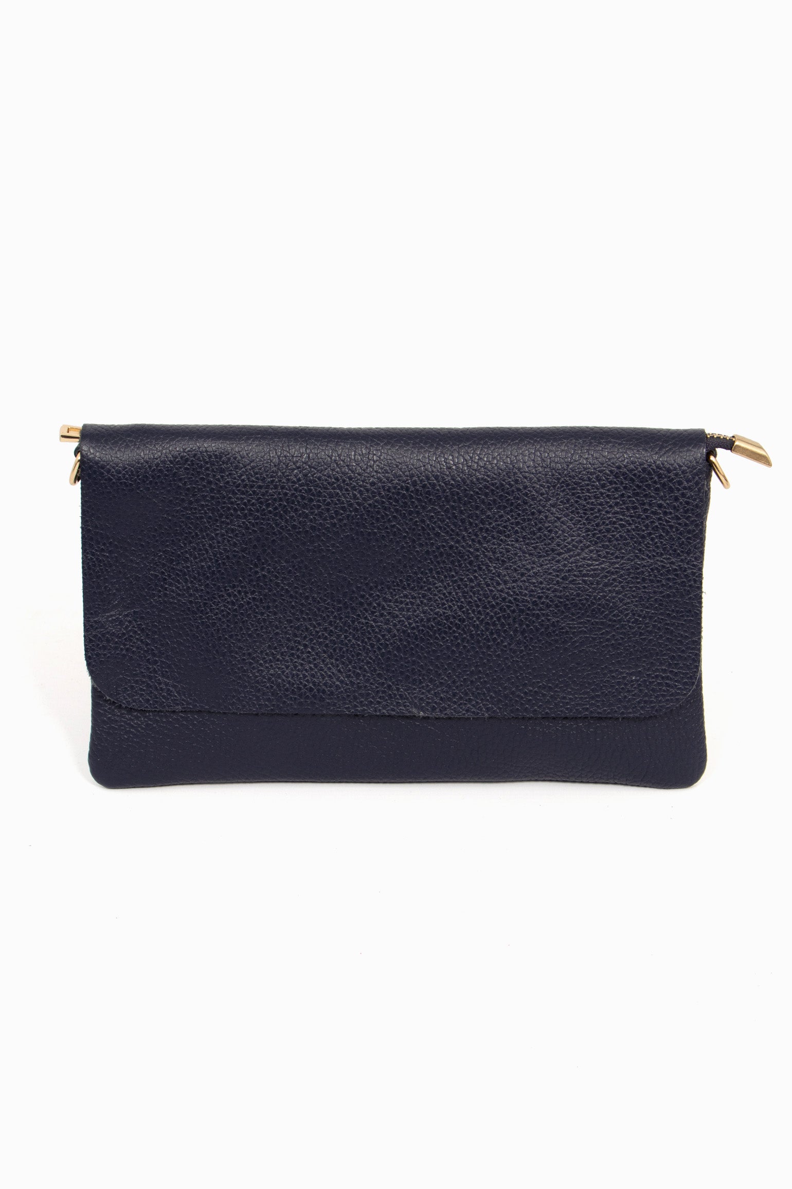 Navy Blue Italian Leather Clutch Bag, Image 1 of 3