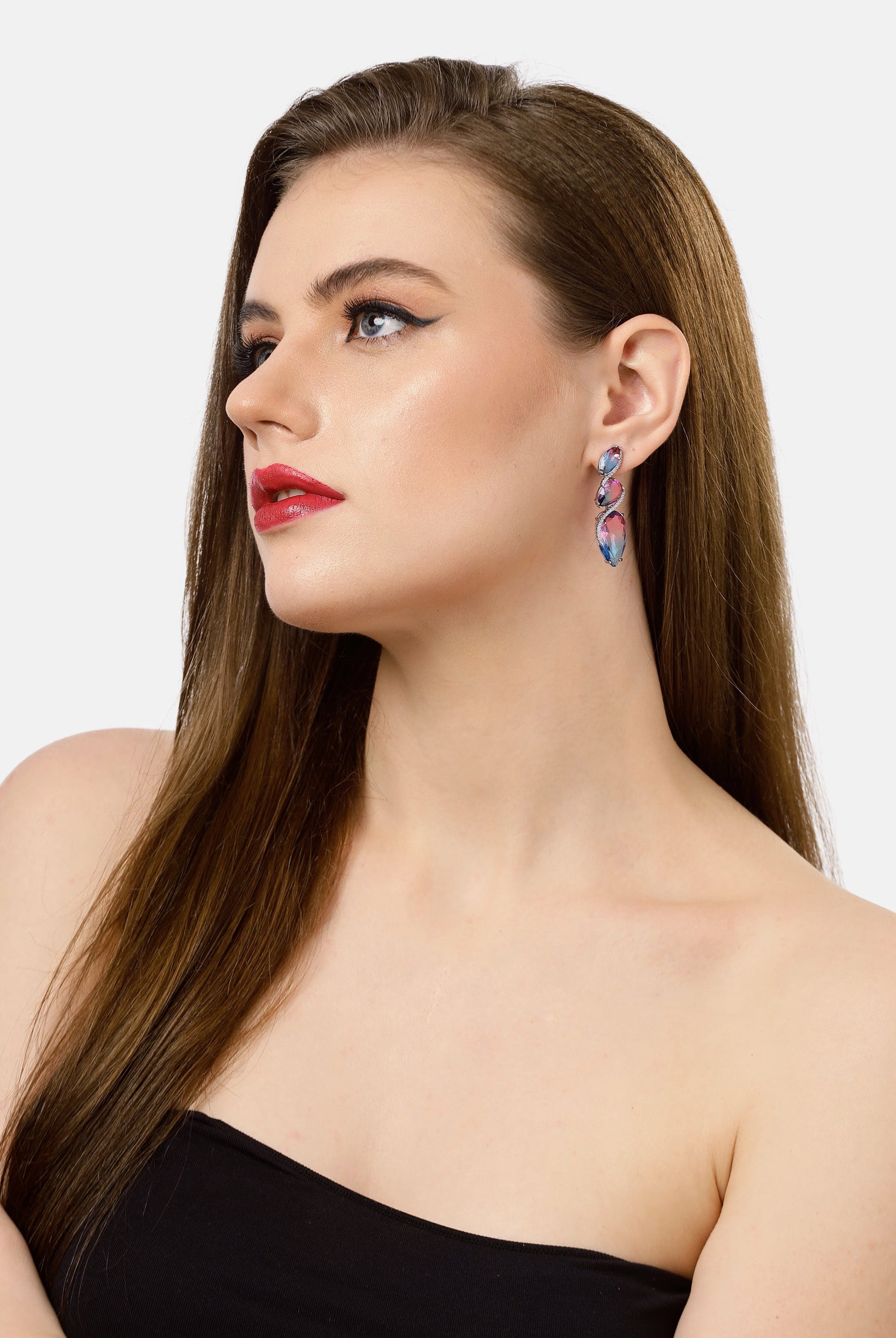 Violet Gleaming violet Drop Earrings, Image 4 of 4