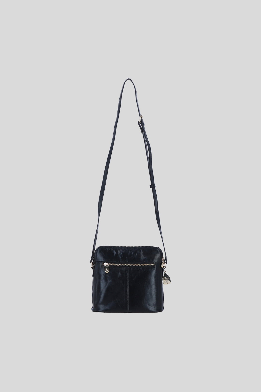 Black Genuine Leather Crossbody Bag with Adjustable Strap, Image 4 of 5