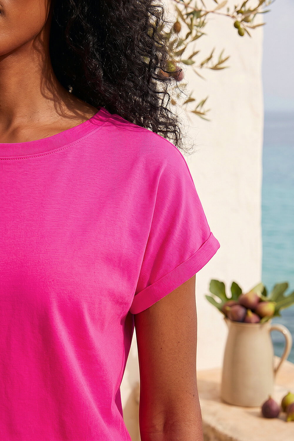 Pink Stretch Cotton Jersey T-Shirt, Image 5 of 4