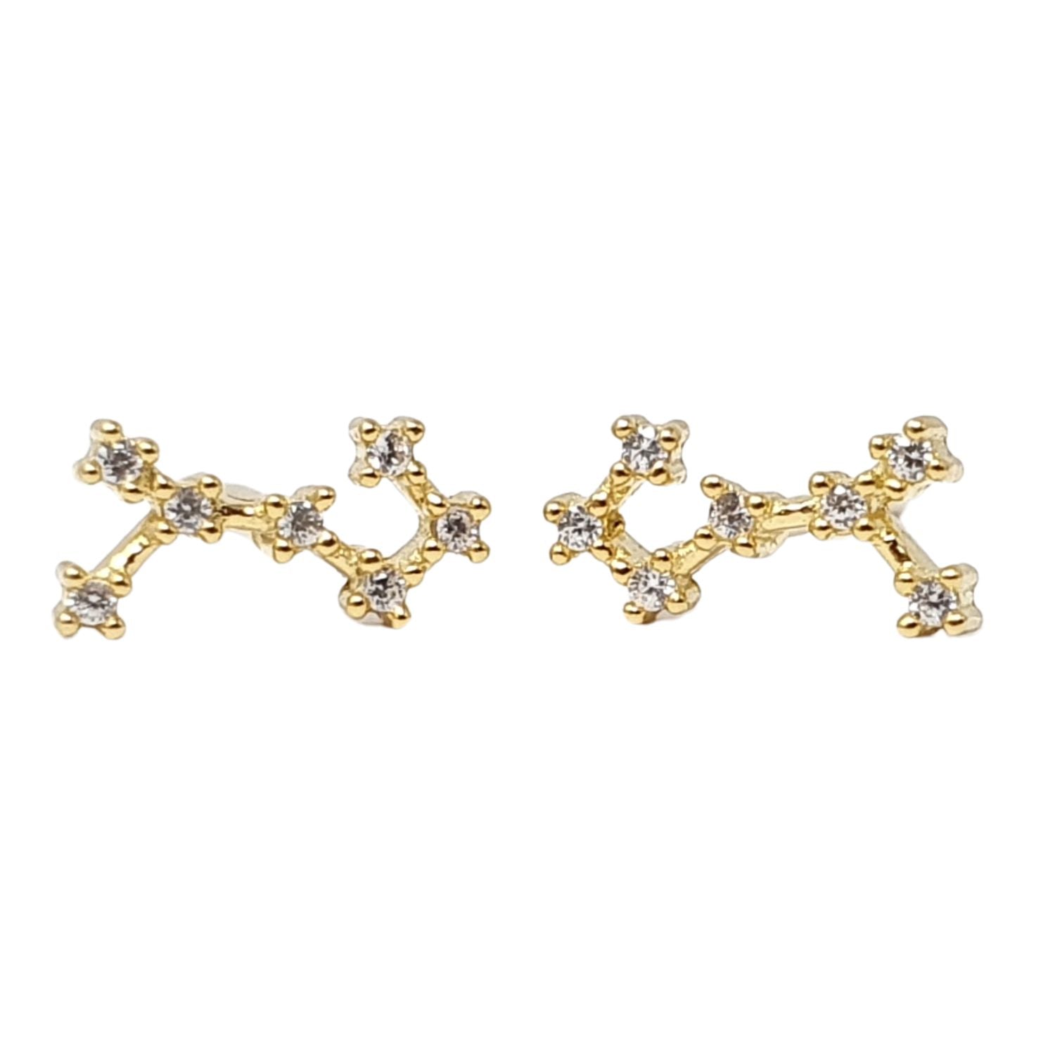 Gold Scorpio Star Sign Constellation Astrology Tiny Earrings, Image 1 of 2