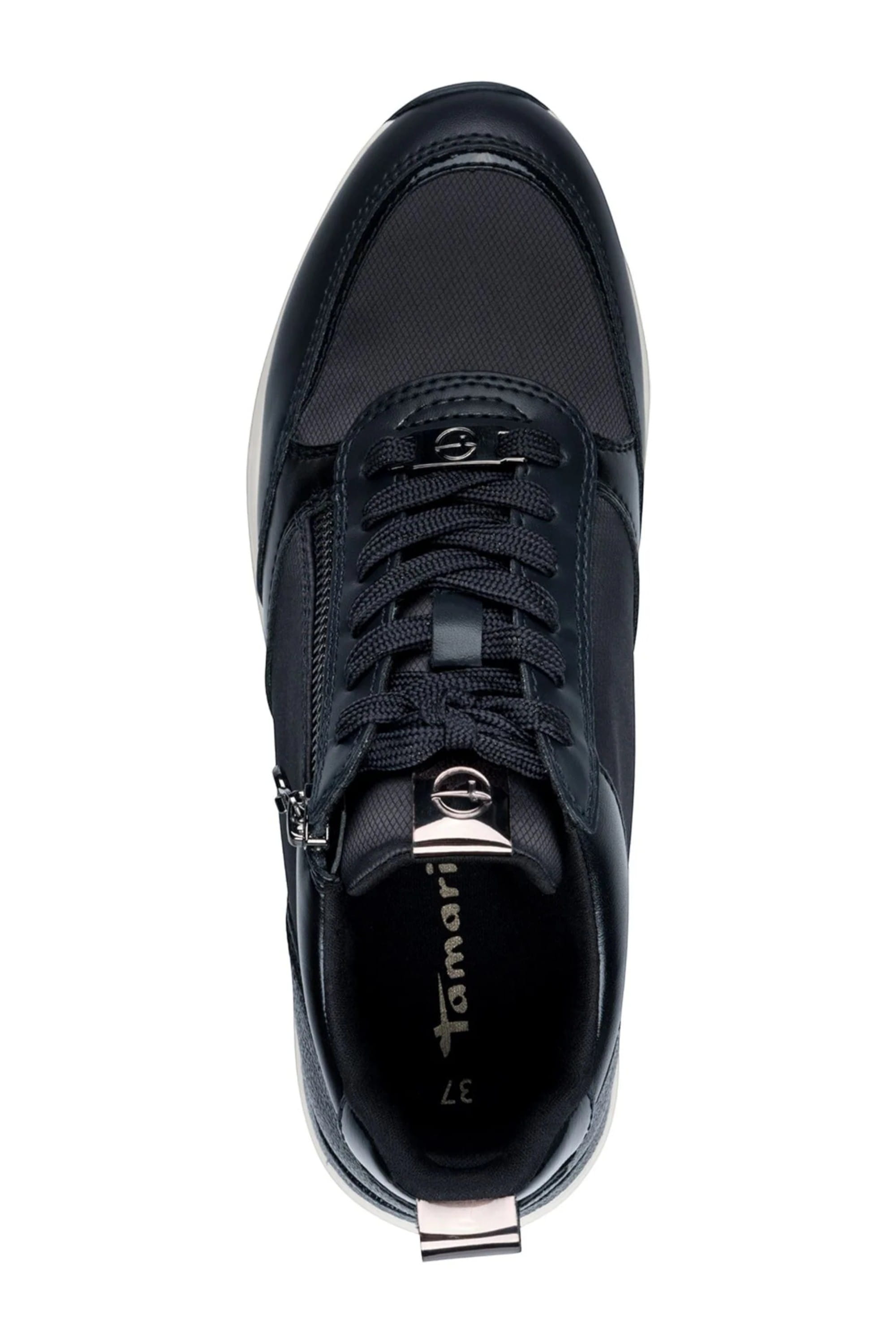 Blue Tamaris Blue Tamaris Womens Navy Blue Zip Sneakers, Image 5 of 7
