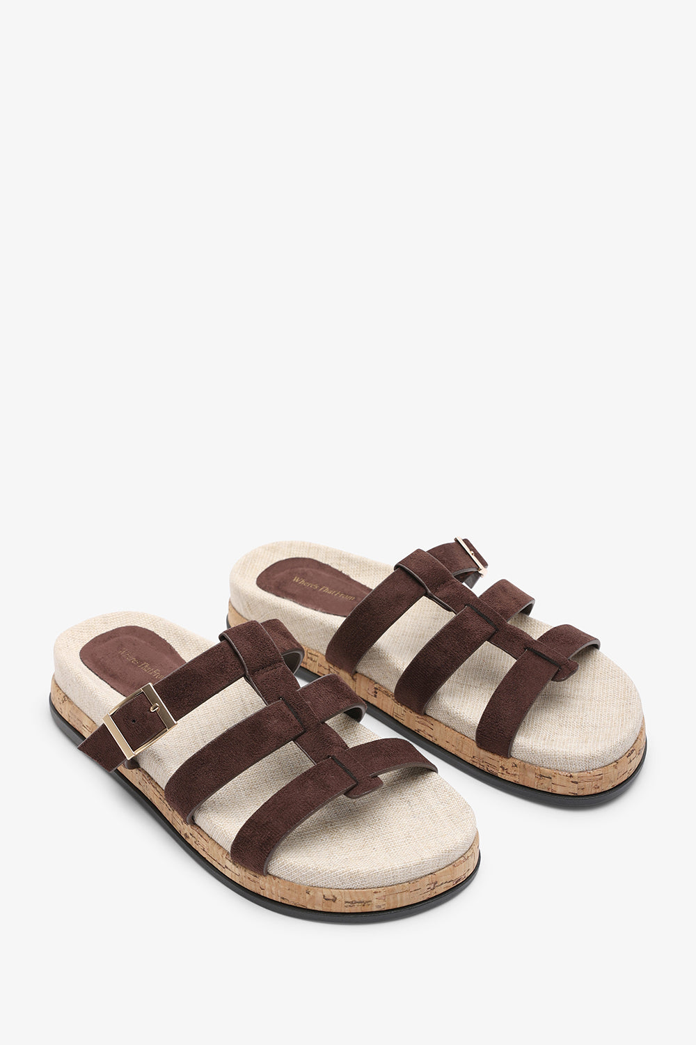 Dark Brown Bambi Multi Strap Footbed Sandal, Image 4 of 6