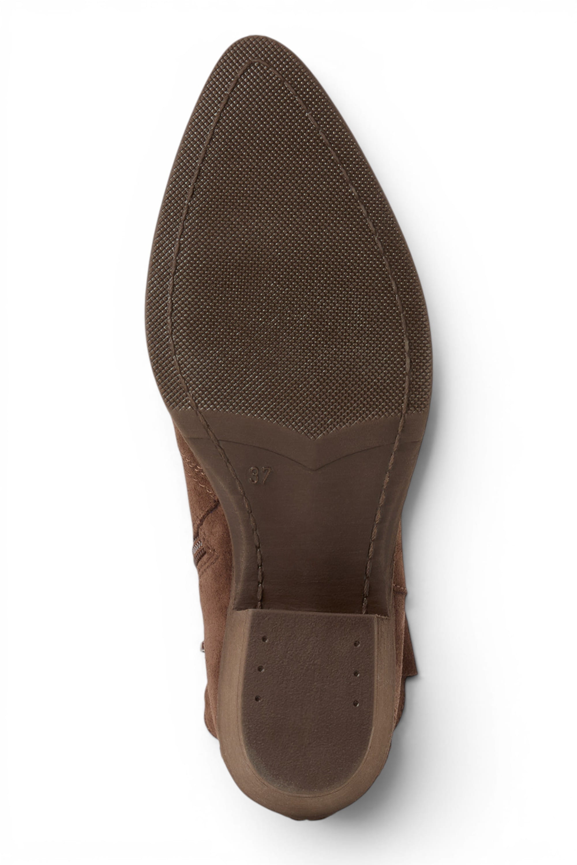 Brown Suede Leather Cowboy Western Ankle Boots, Image 8 of 8