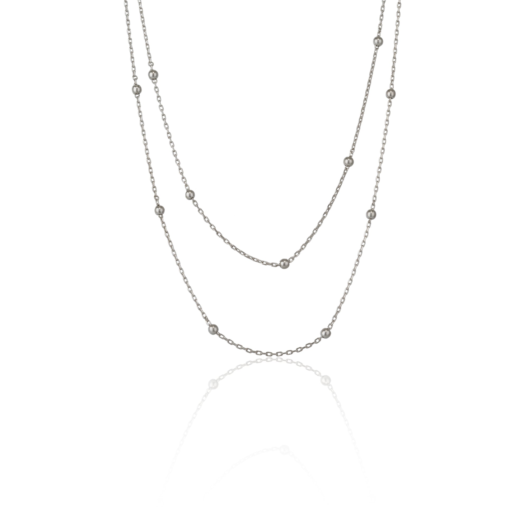 Silver Dorissa Multicolour Sterling Silver Beaded Double Necklace, Image 1 of 4