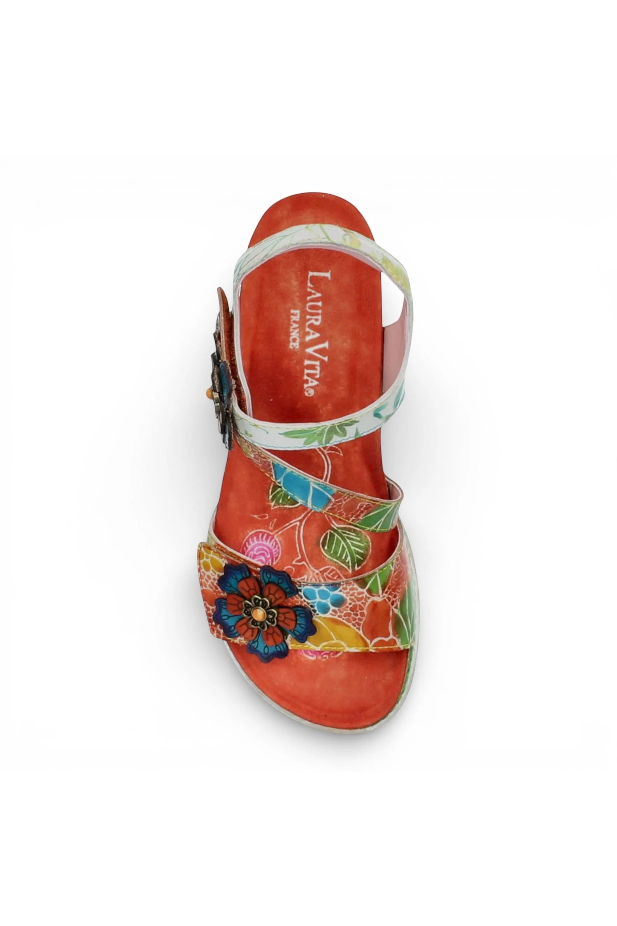 Orange Womens Cushioned Wedge Sandals-BONITO-32, Image 7 of 7