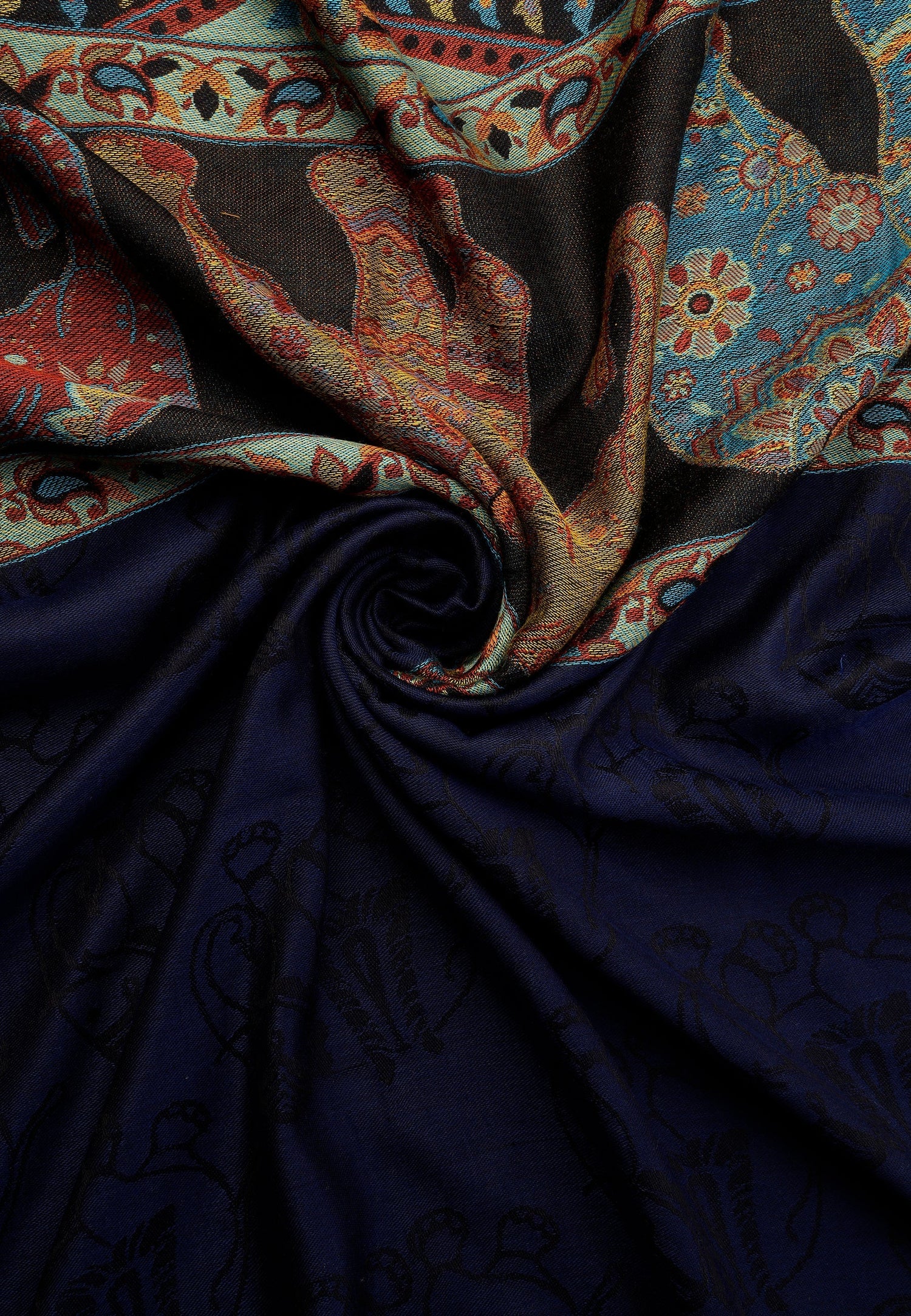 Multi Kashmiri Jamawar Scarf, Image 3 of 5