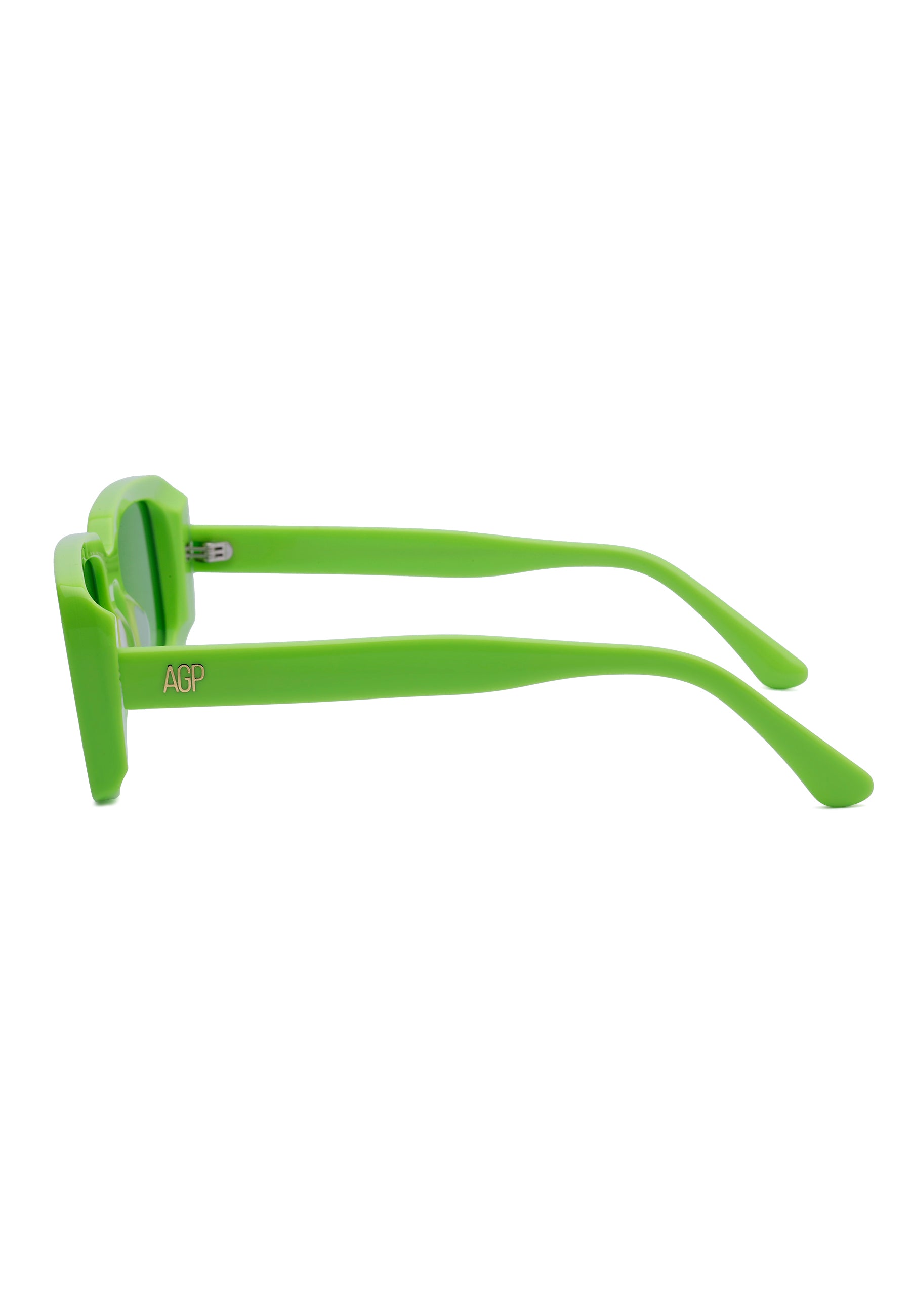Green AVANT-GARDE PARIS Green Retro-Inspired Bold Rectangle Sunglasses, Image 3 of 7