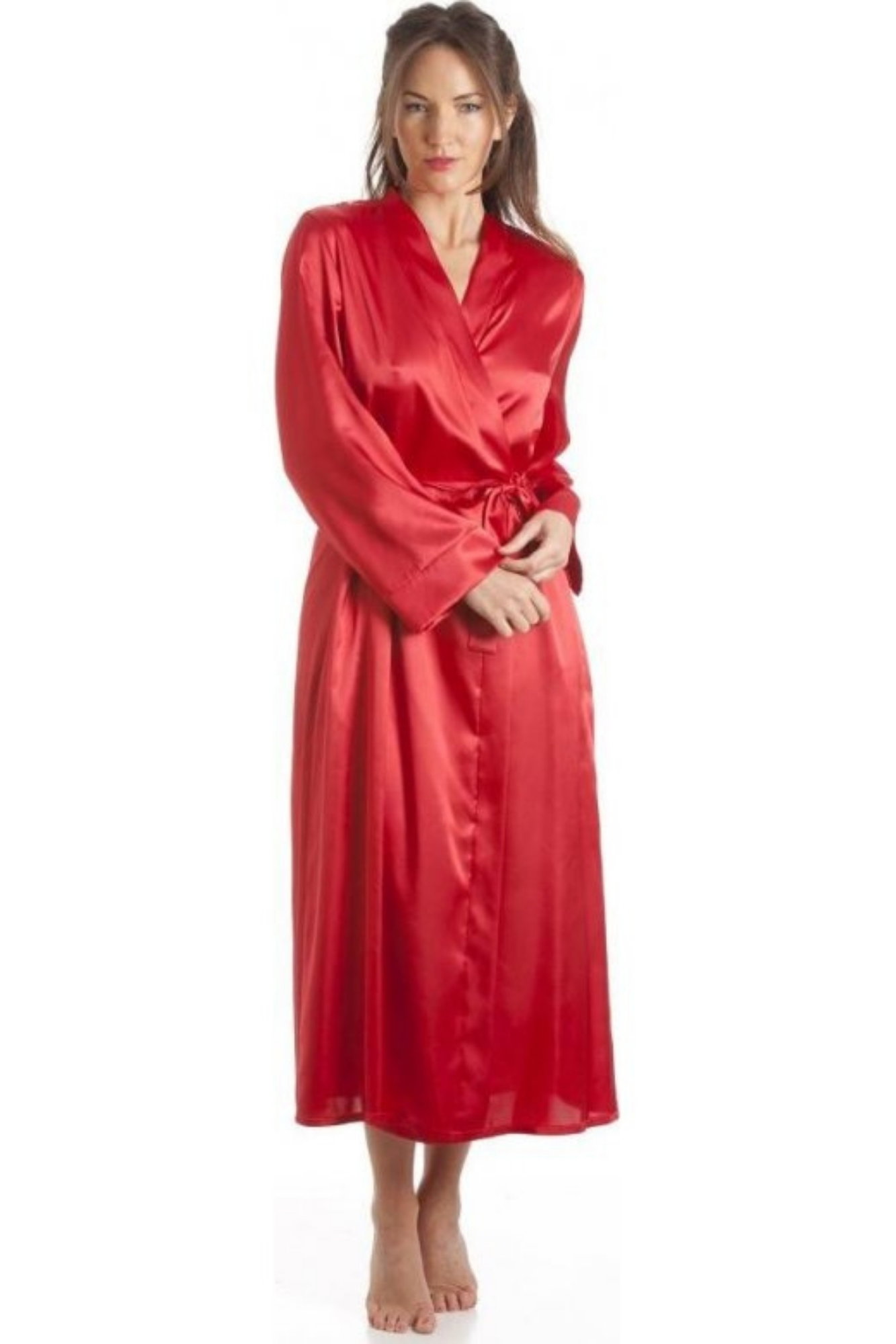 Red Camille Lingerie Red Long Satin Wrap, Image 4 of 5