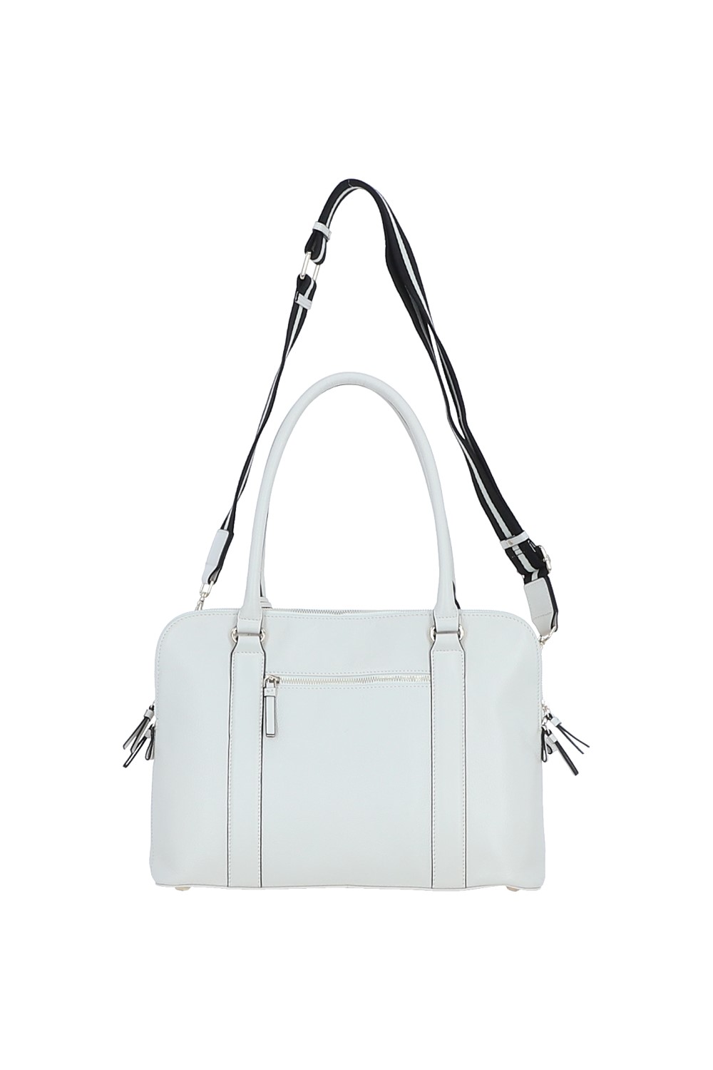 White Ashwood Leather White 'Cuore di Cuoio' 3 Section Large Leather Handbag, Image 4 of 4