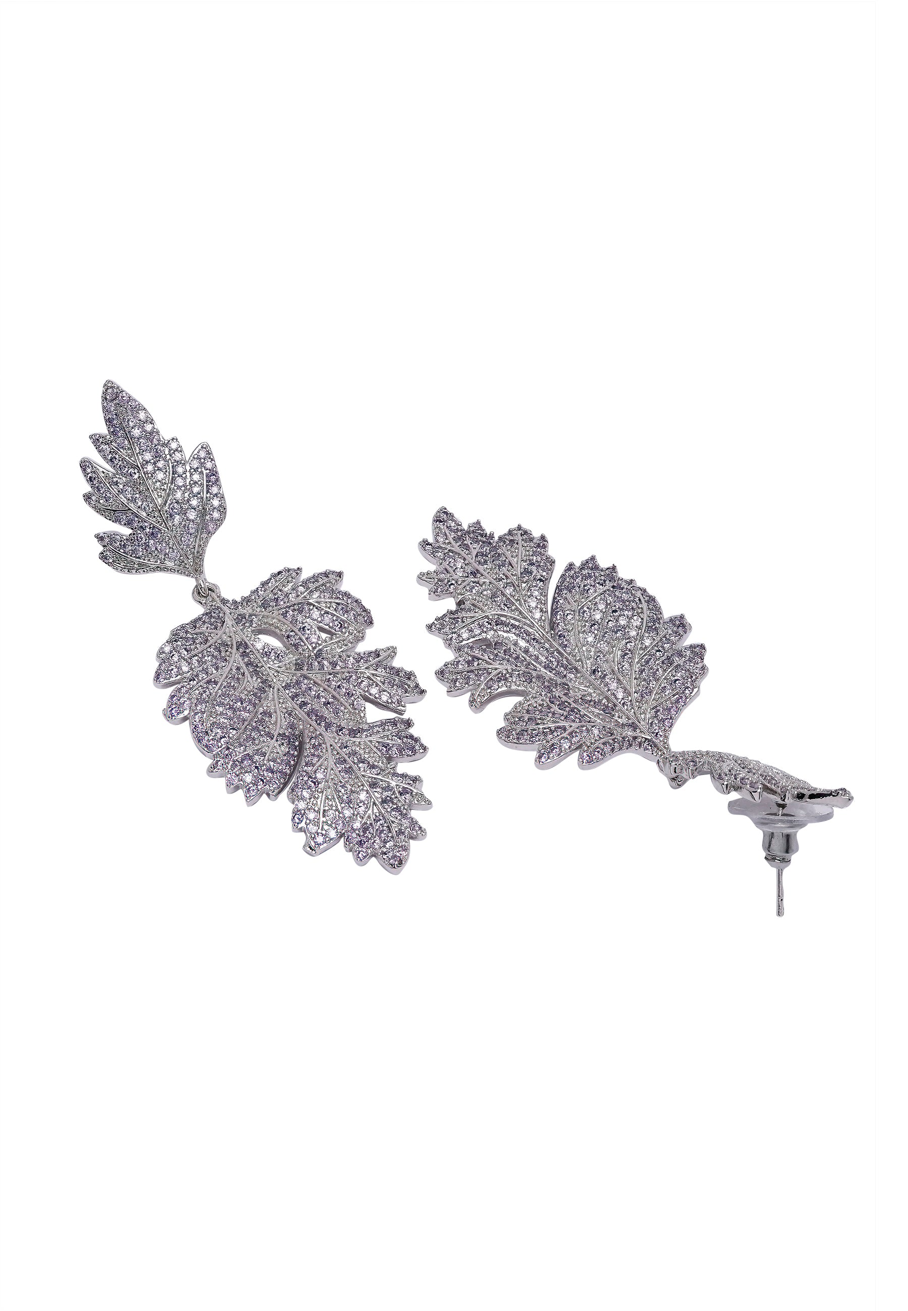Blue Diva Leaf Shaped Drop Earrings, Image 3 of 5