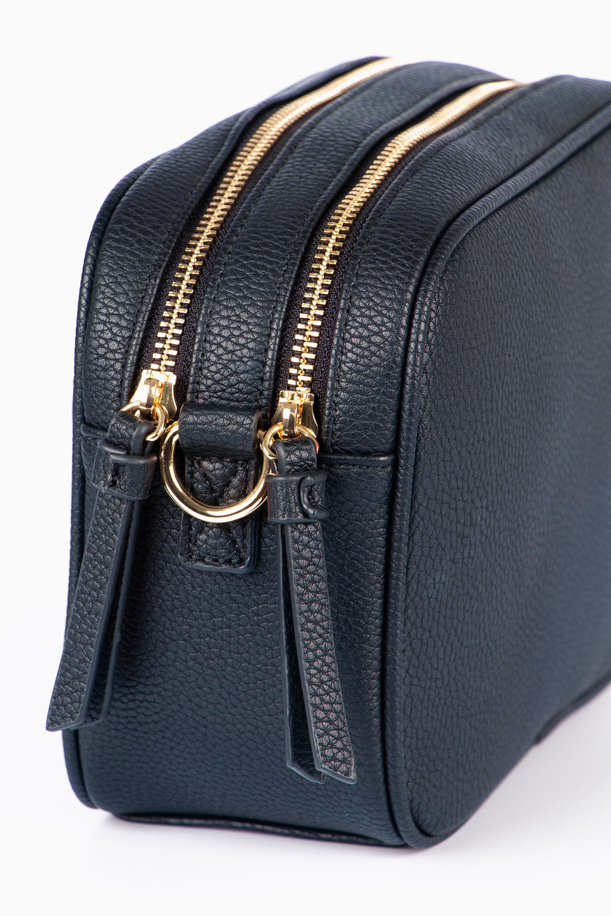 Navy Blue Faux Leather Crossbody Camera Bag, Image 2 of 2