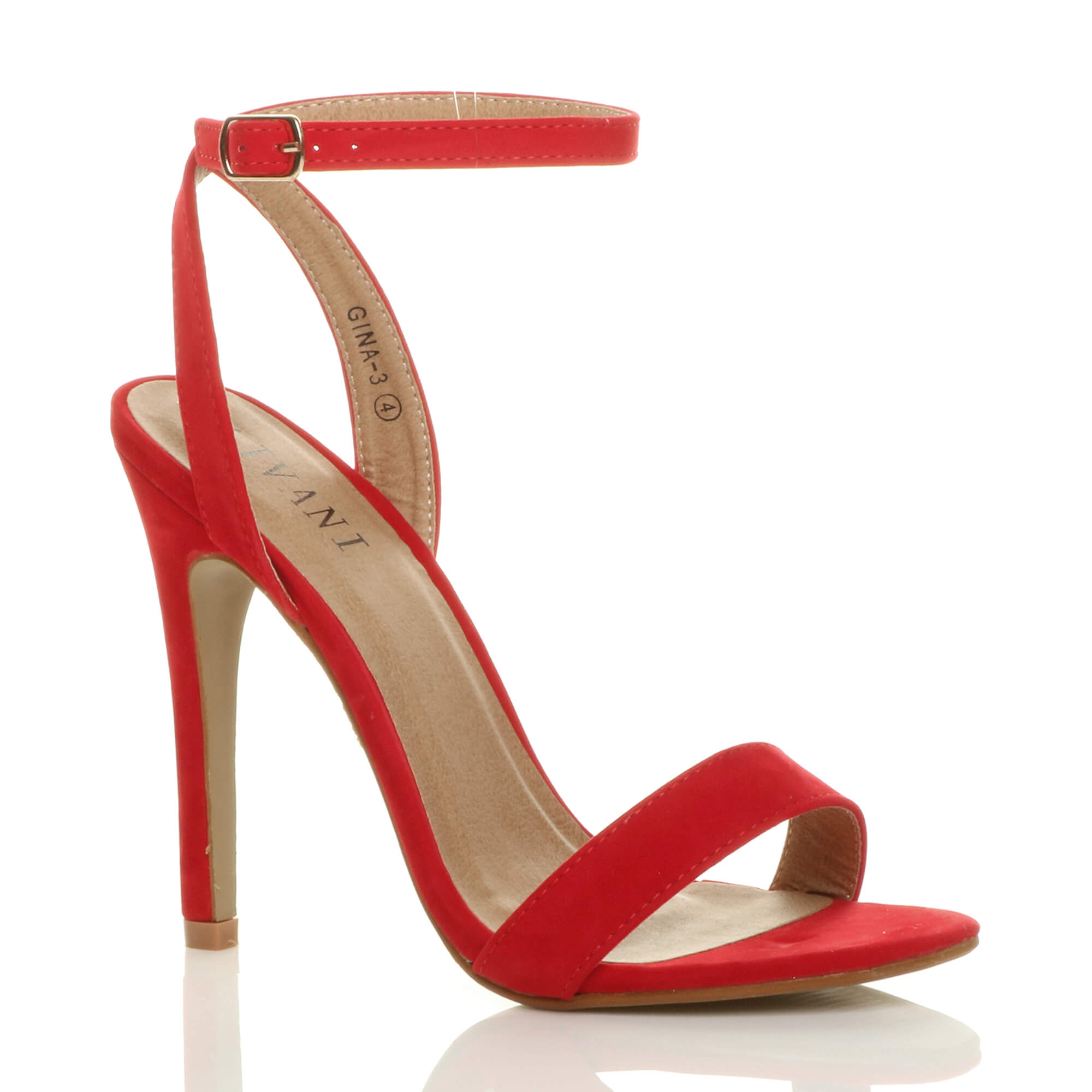 Purple High Heel Ankle Strap Barely There Sandals