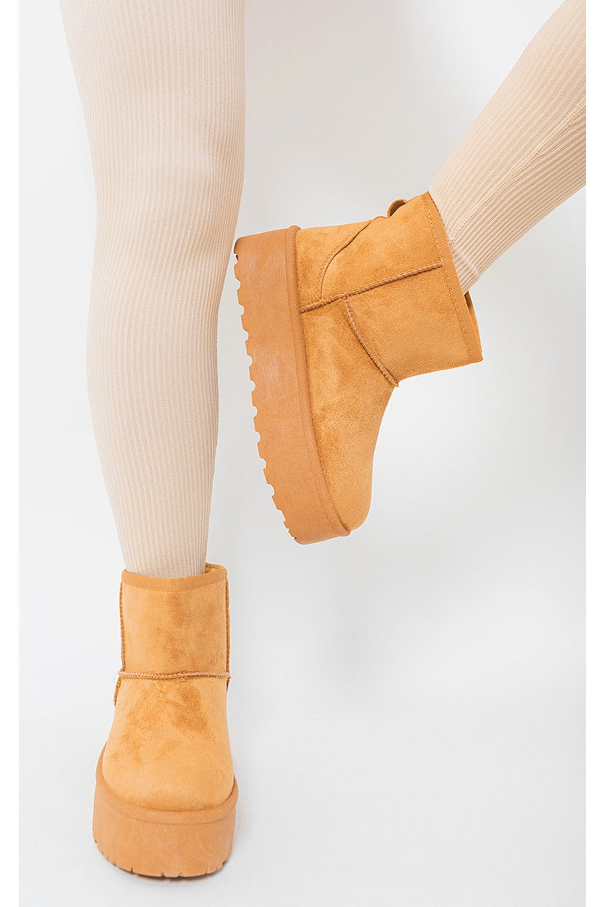 Camel iKrush Camel Martha Thick Heel Platform Boots, Image 6 of 6