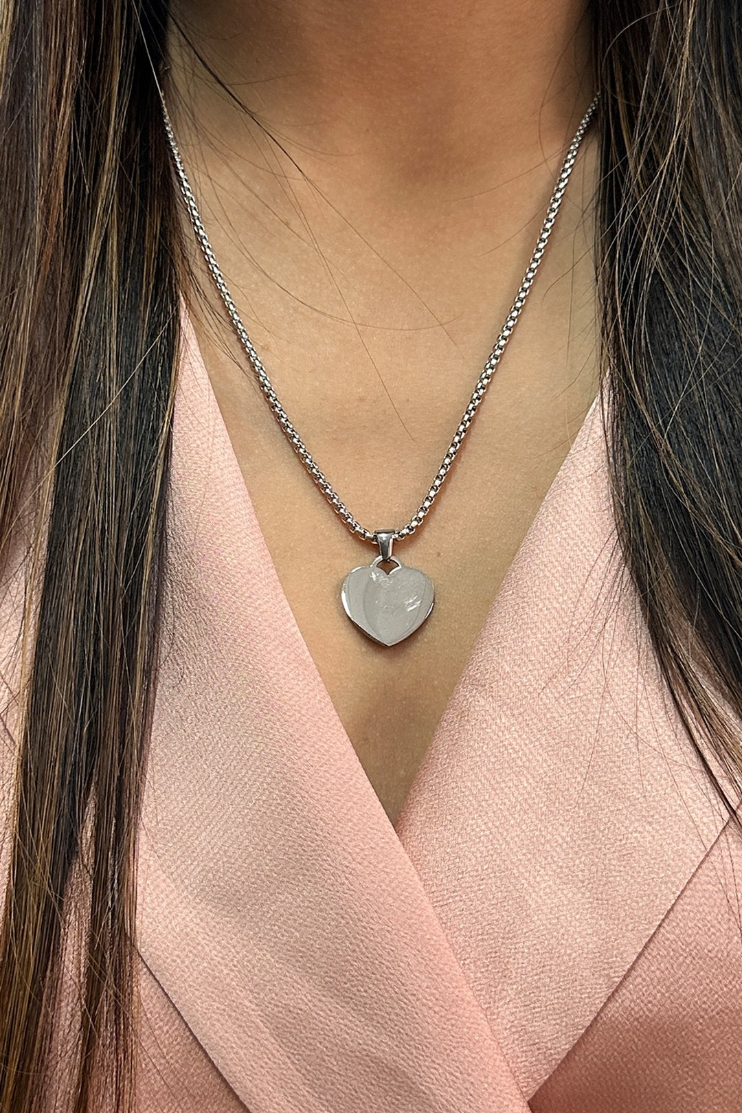 Silver Heart Shape Pendant Necklace - Gift Boxed, Image 1 of 5