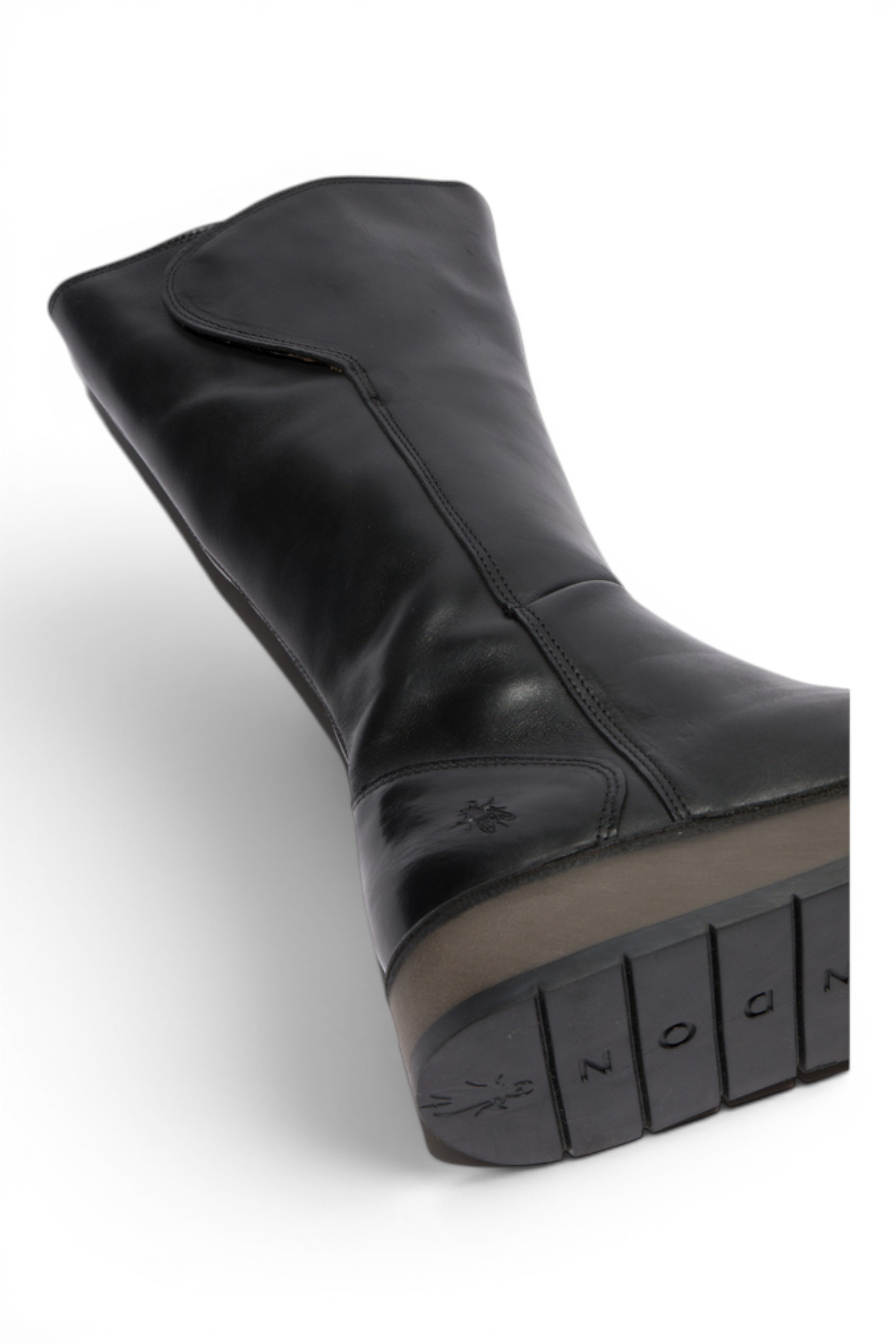 Black Womens Leather High Long Boots-RHEA042, Image 5 of 5