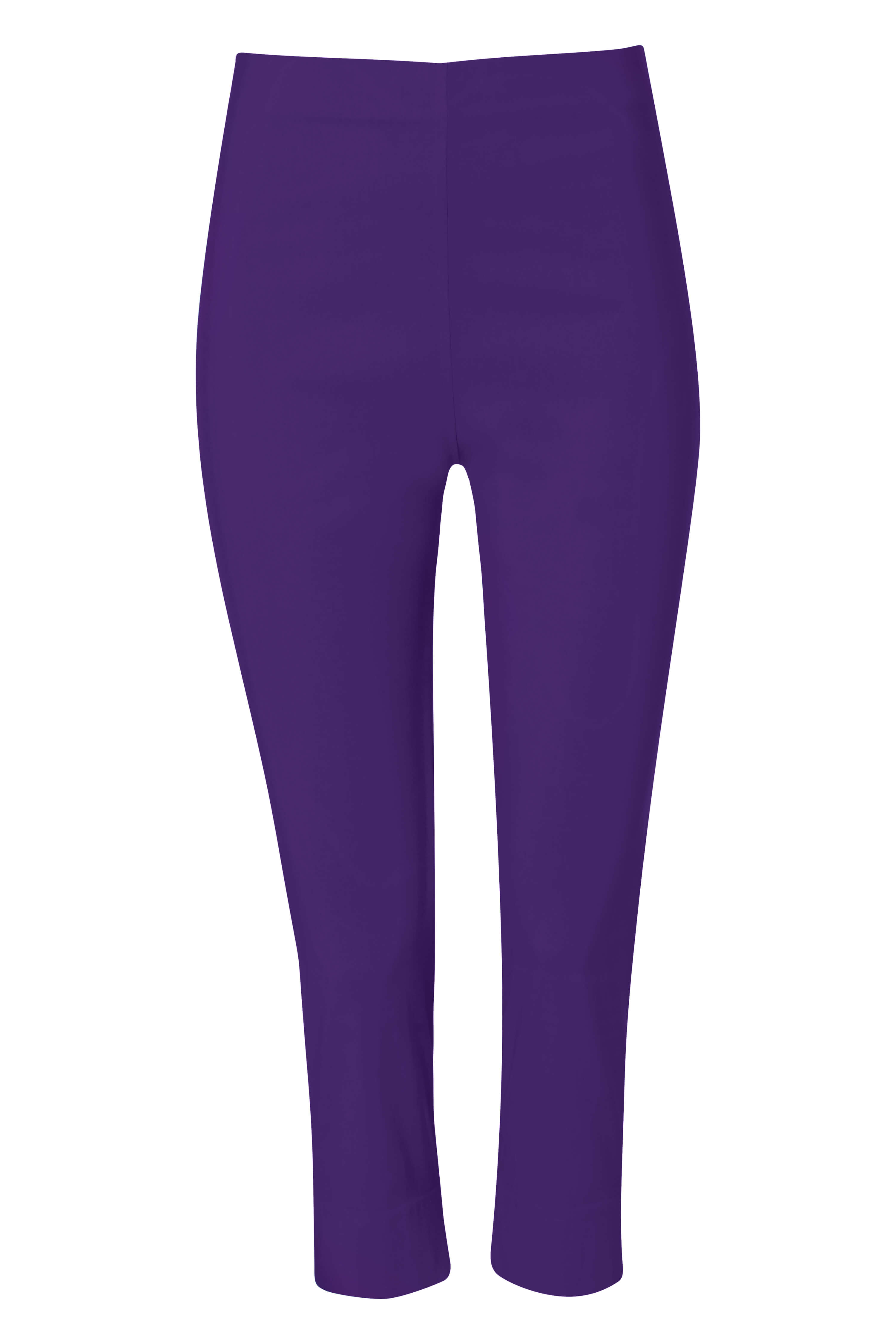Purple Cropped Stretch Trouser, Image 5 of 4