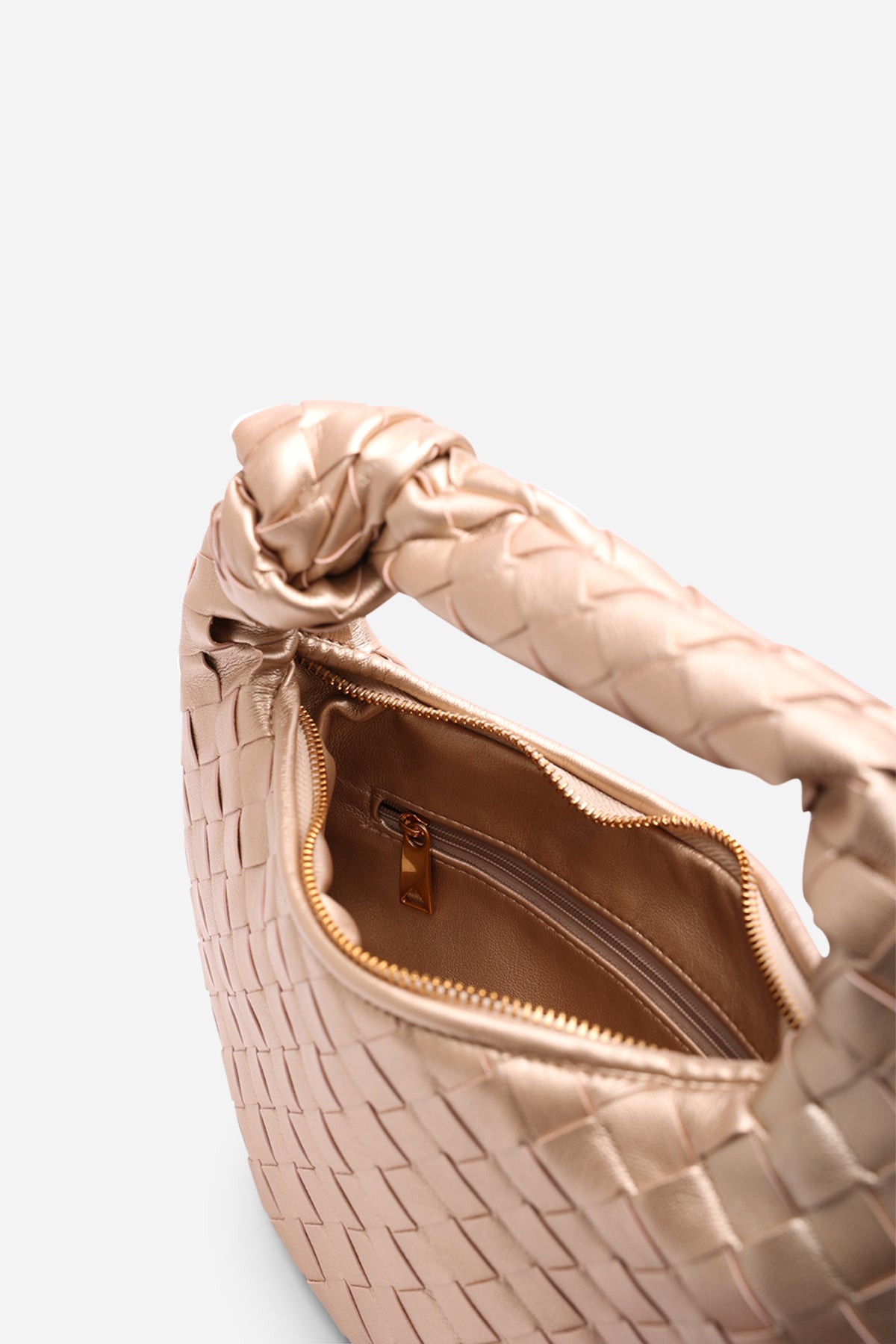 Gold Aura Classic Woven Hobo Bag, Image 5 of 6
