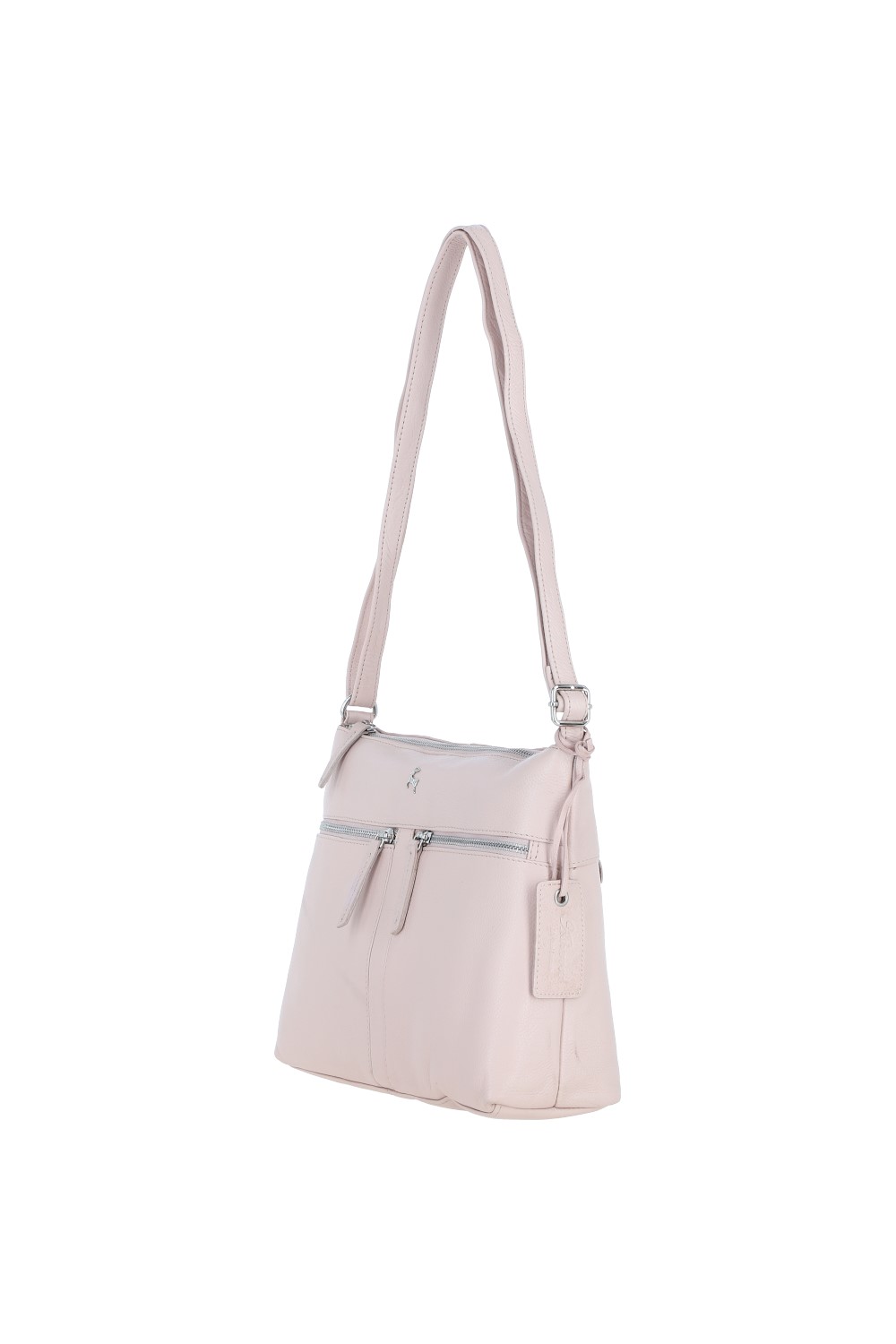 Light Pink 'Mourne' Sleek Real Leather Shoulder Bag, Image 3 of 5
