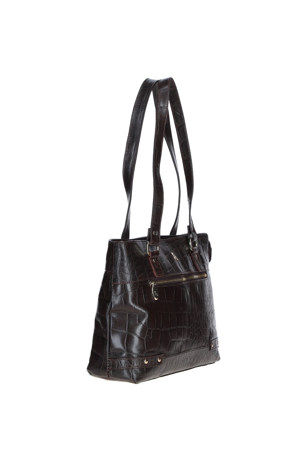 Brown Ashwood Leather Brown 'Velutto Eleganza' Zip Mid Section Real Leather Shoulder Bag, Image 2 of 4
