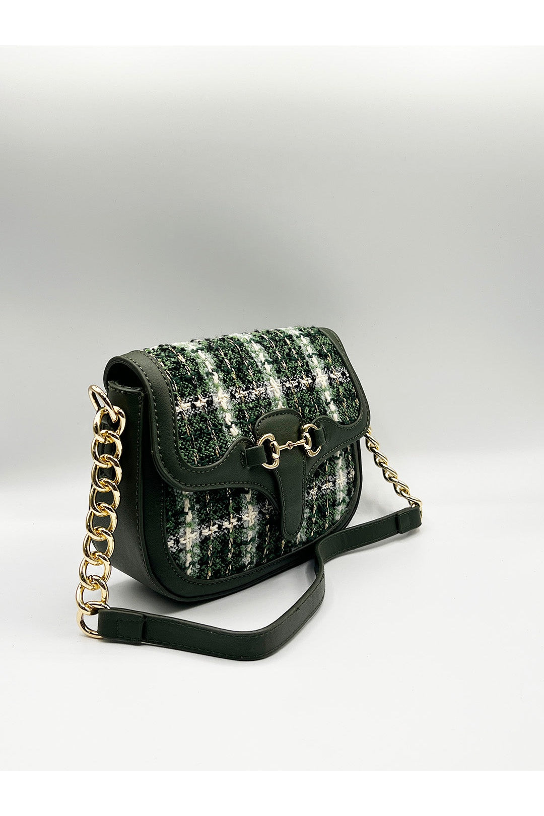 Green Knit Check Shoulder Bag, Image 5 of 6