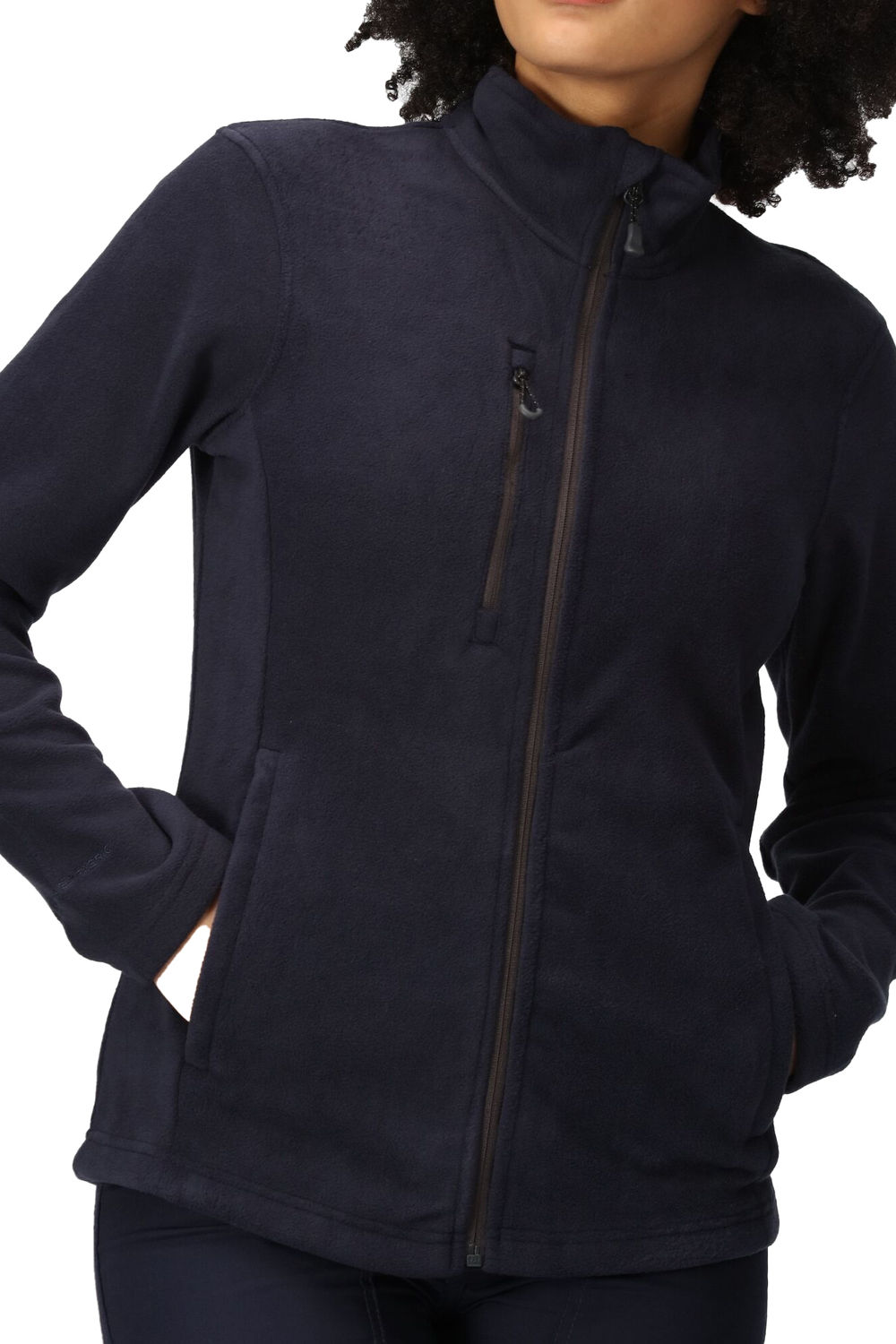 Navy Honestly Made Recycled Fleece Jacket, Image 3 of 3