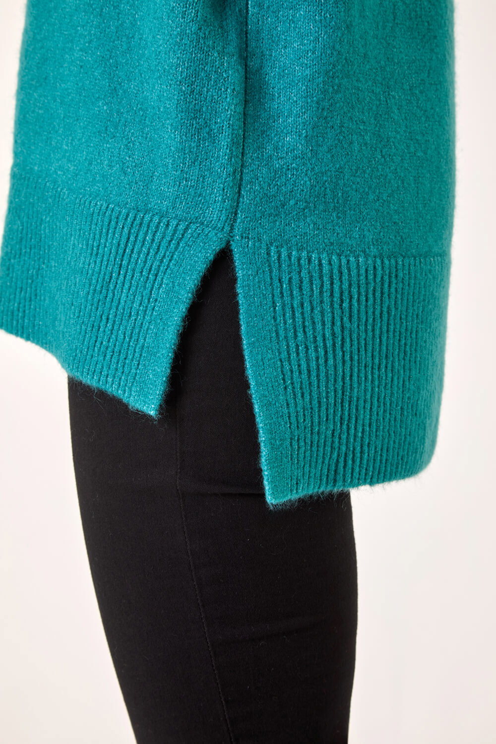 Teal Roll Neck Knit Jumper, Image 6 of 5