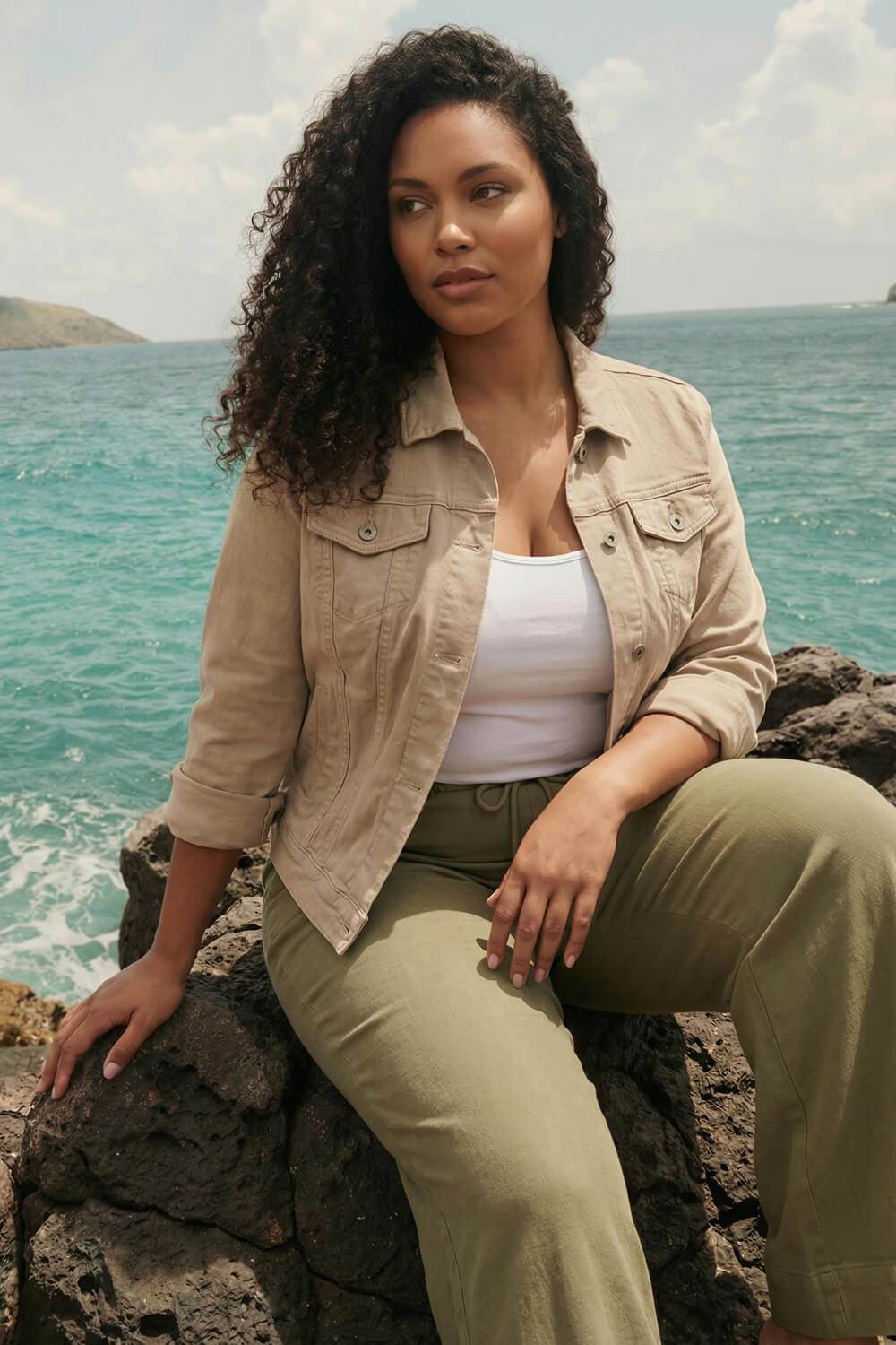 Natural Curve Mid Wash Denim Jacket, Image 3 of 4