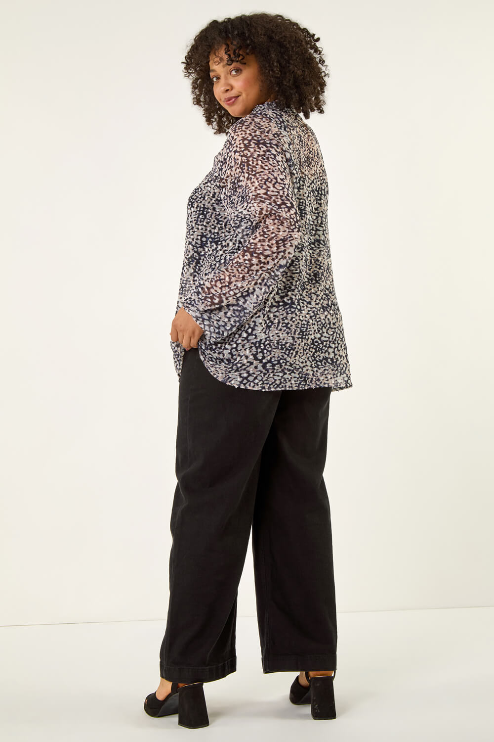 Natural  Curve Georgette Keyhole Top, Image 4 of 5