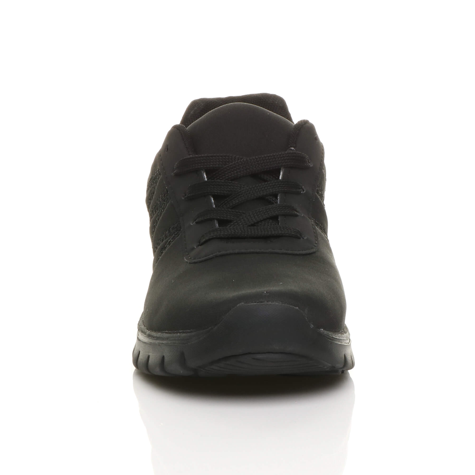 Black AJVANI Black Lace Up Memory Foam Trainers, Image 6 of 6