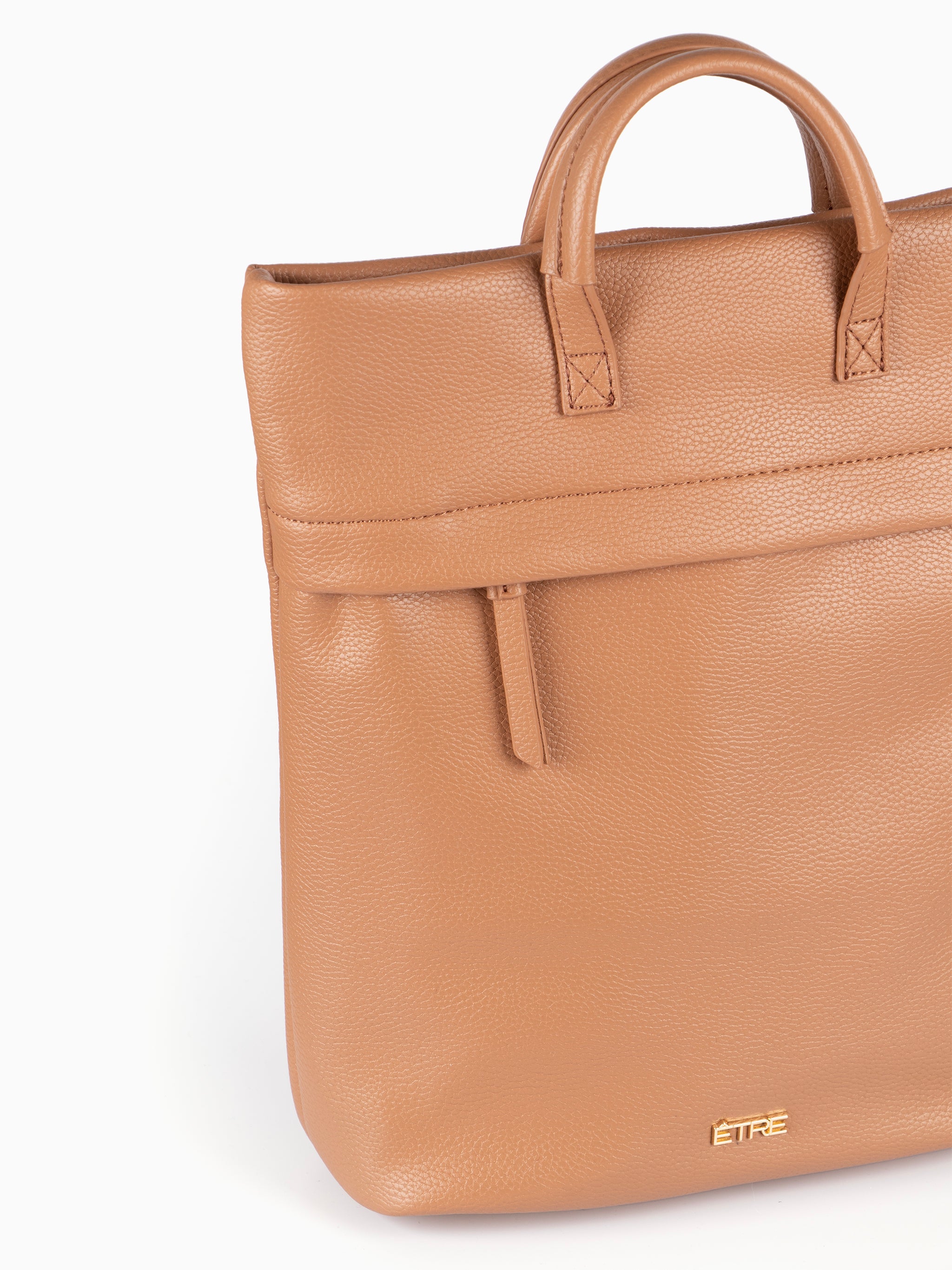 Tan Etre Tan Top Handle Faux Leather Backpack, Image 3 of 4
